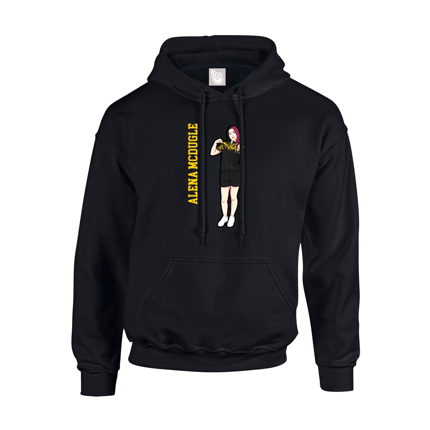 Youth Hoodie — Name Vertical in Black