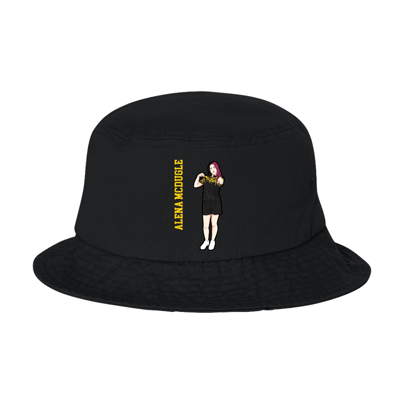 Bucket Cap — Name Vertical in Black