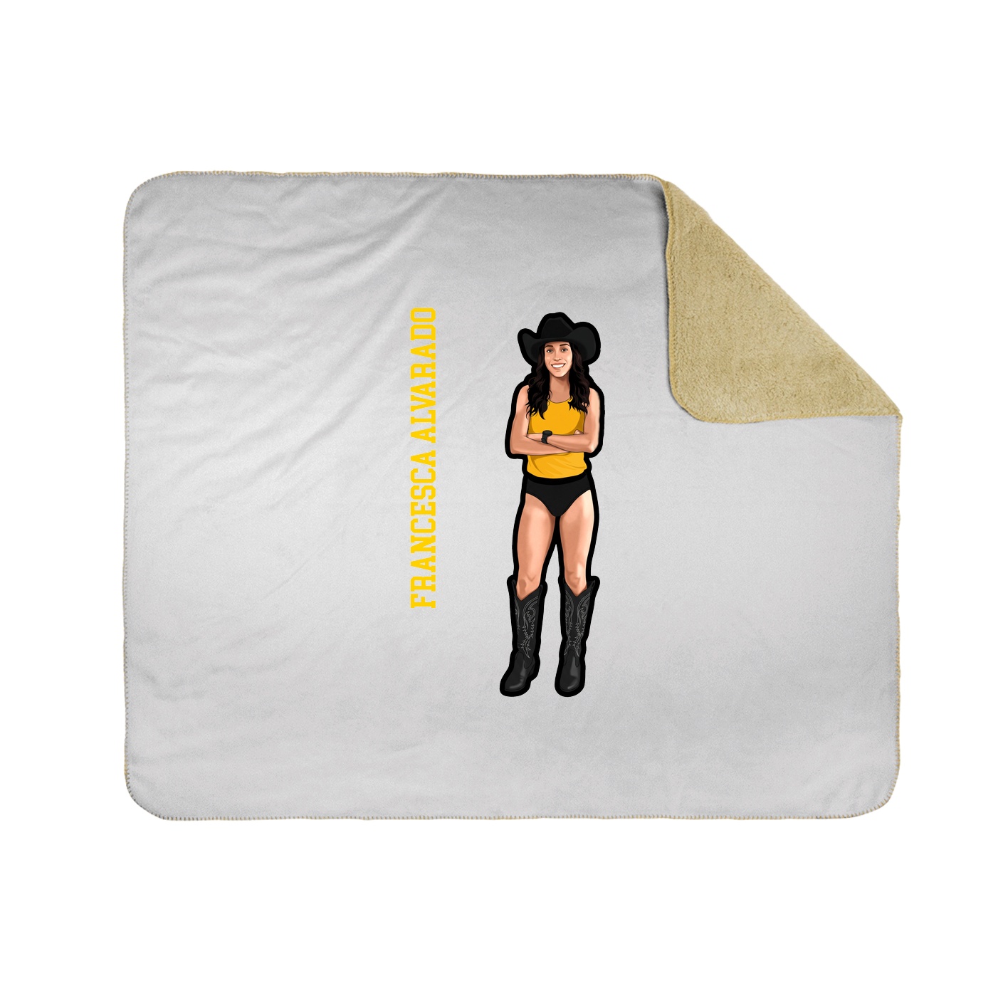Throw Blanket — Name Vertical in White