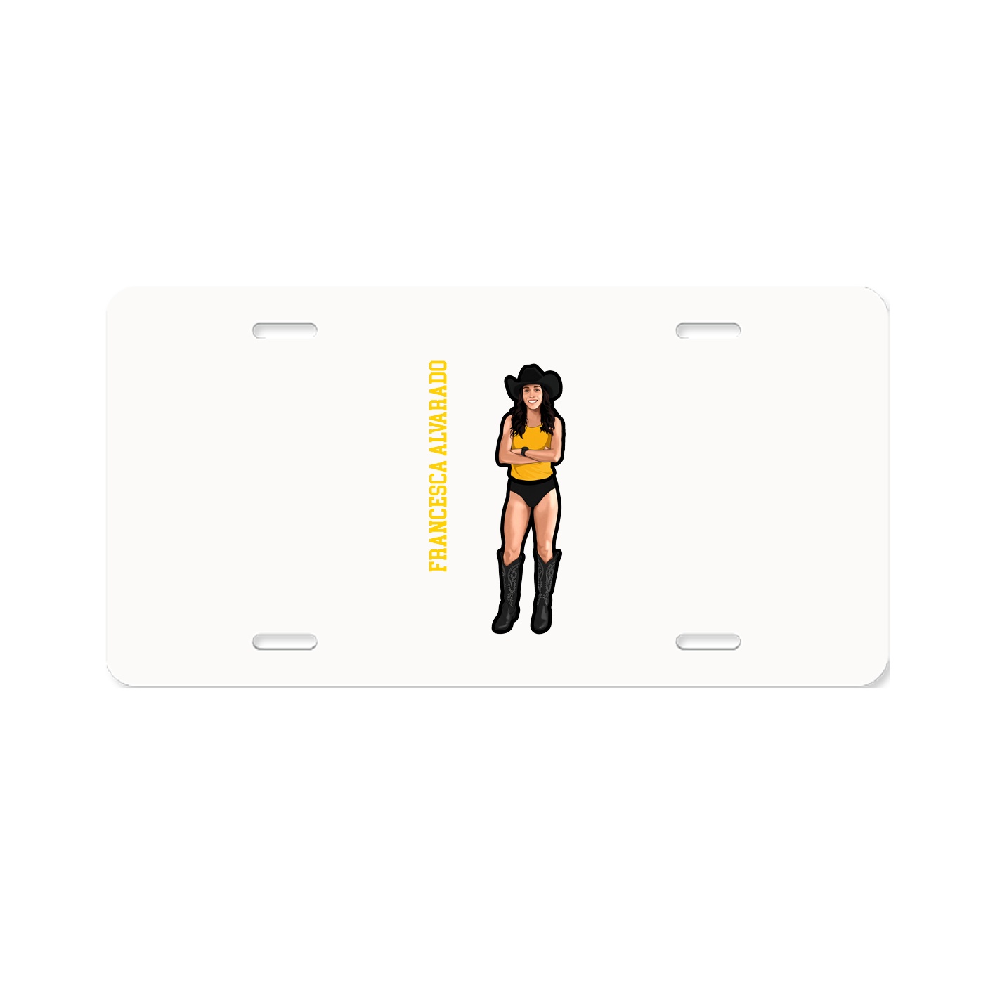 License Plate — Name Vertical in Classic