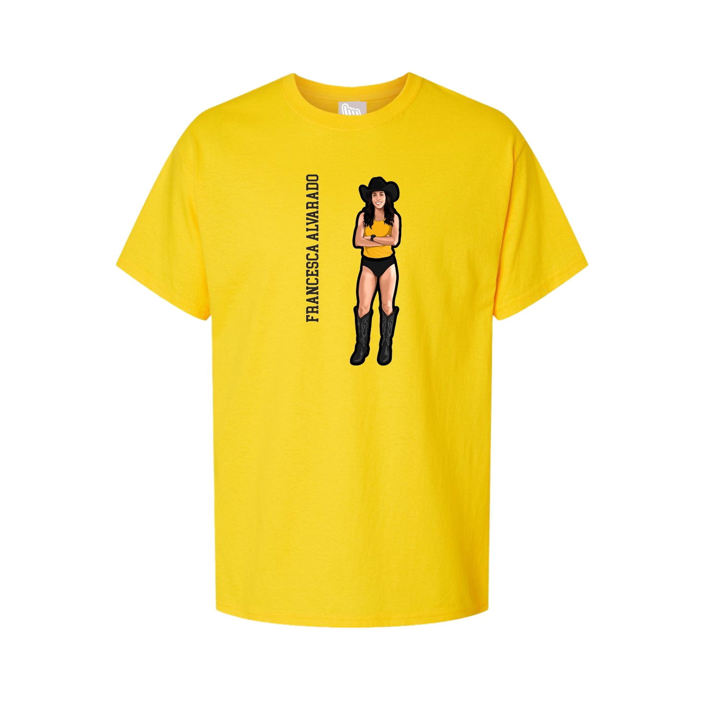 Youth Tee — Name Vertical in Gold