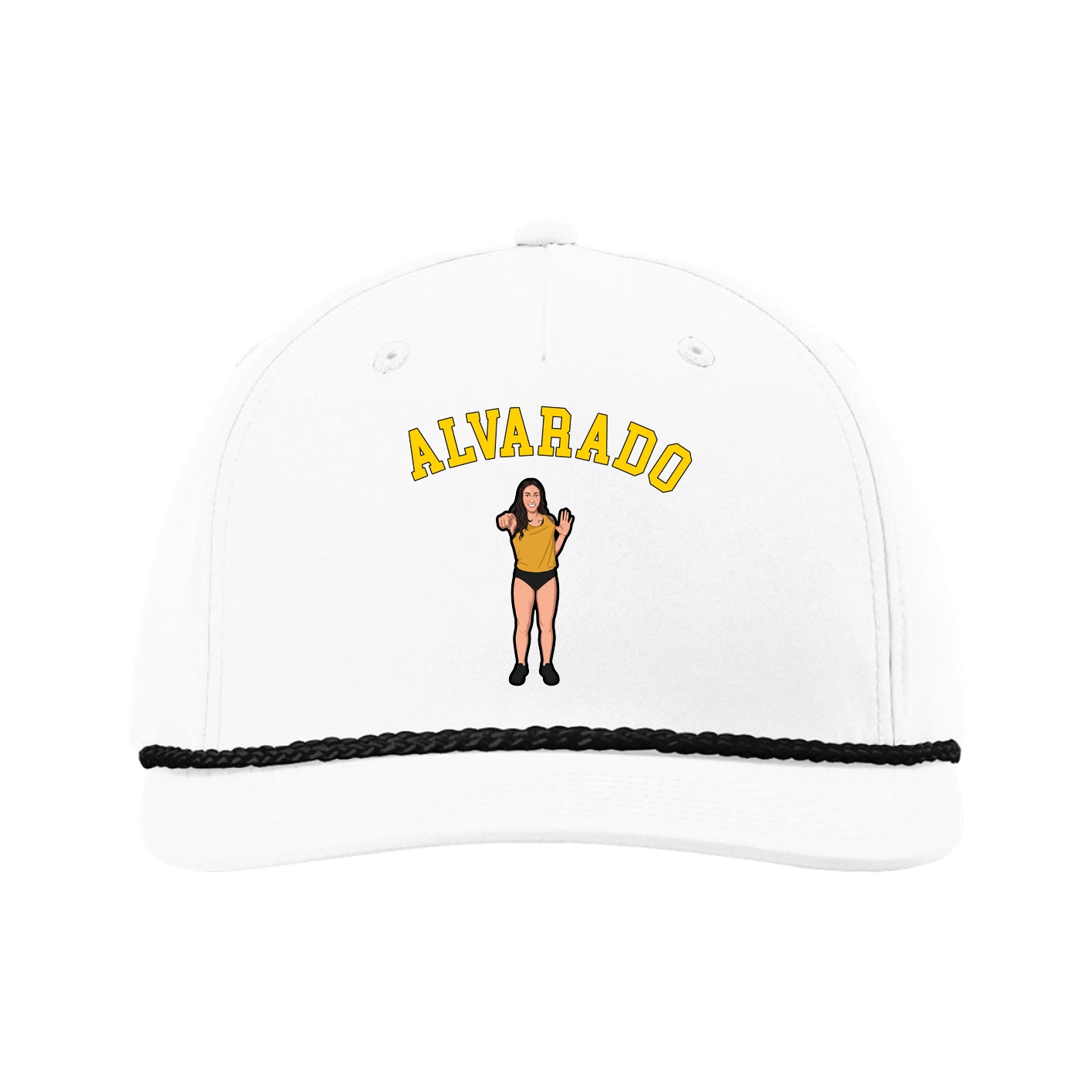 Five-Panel Classic Rope Cap — Shirsey Arch in White