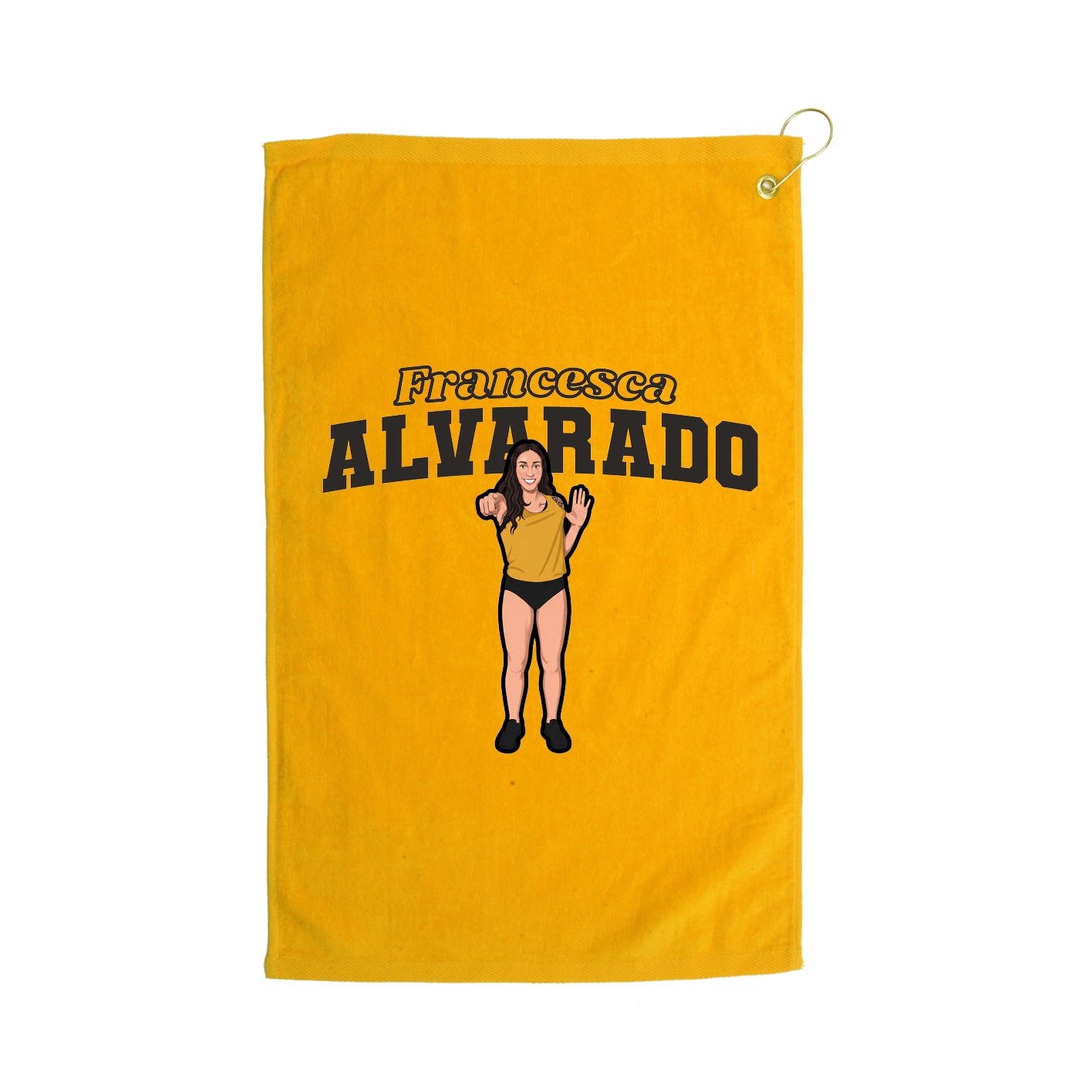 Golf Towel — Name Arch in Gold