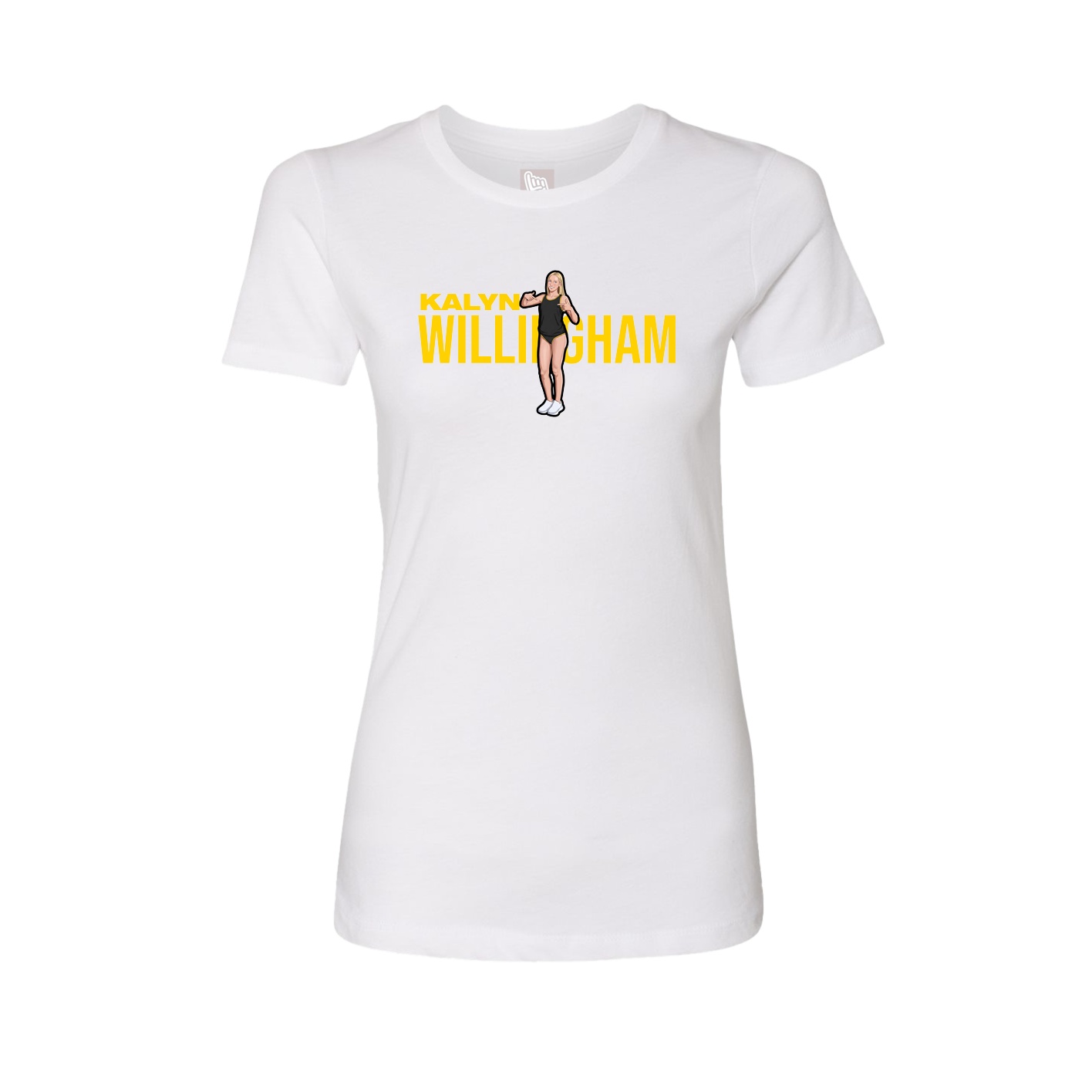 Fitted Women's Tee — Player Name in White