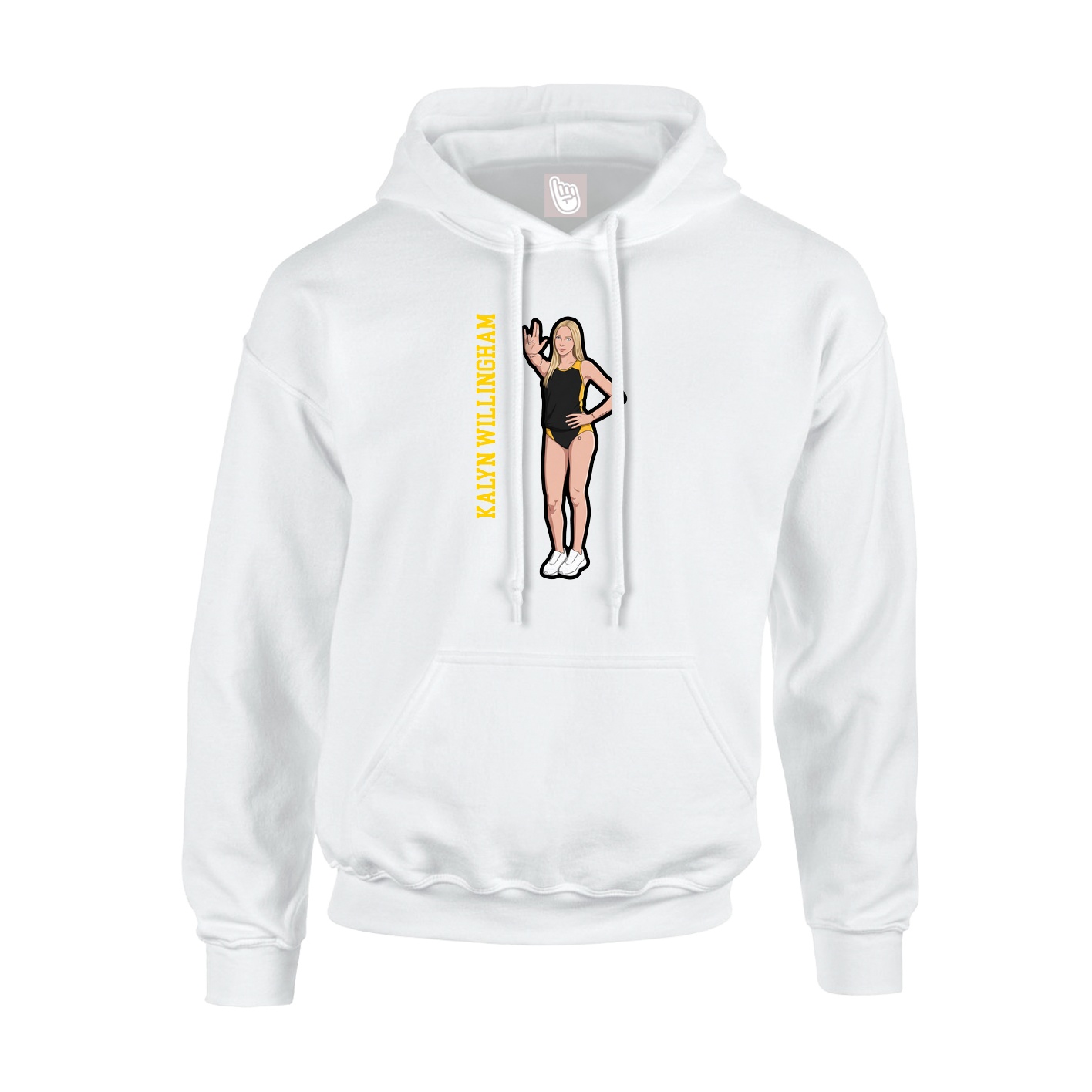 Youth Hoodie — Name Vertical in White