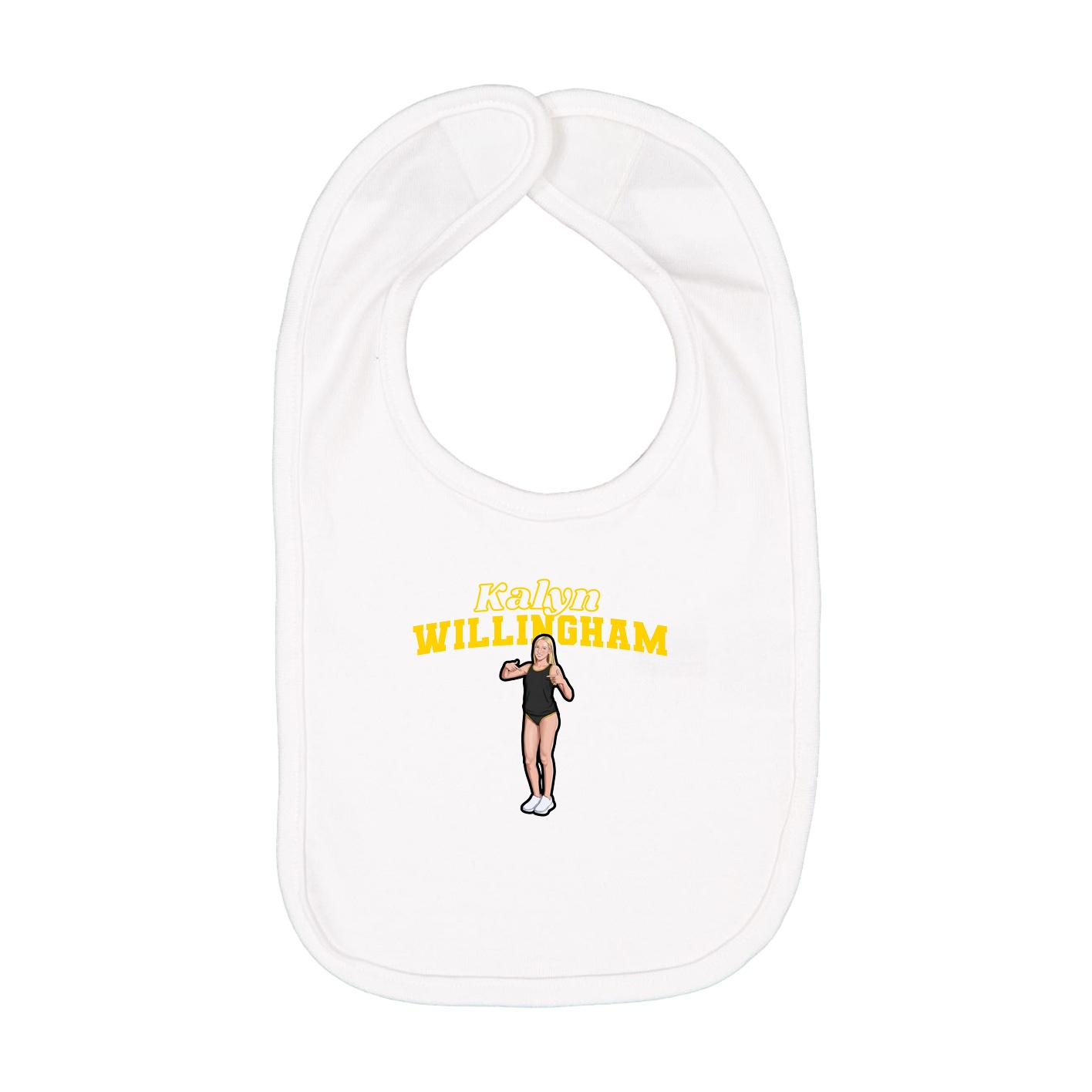 Infant Bib — Name Arch in White