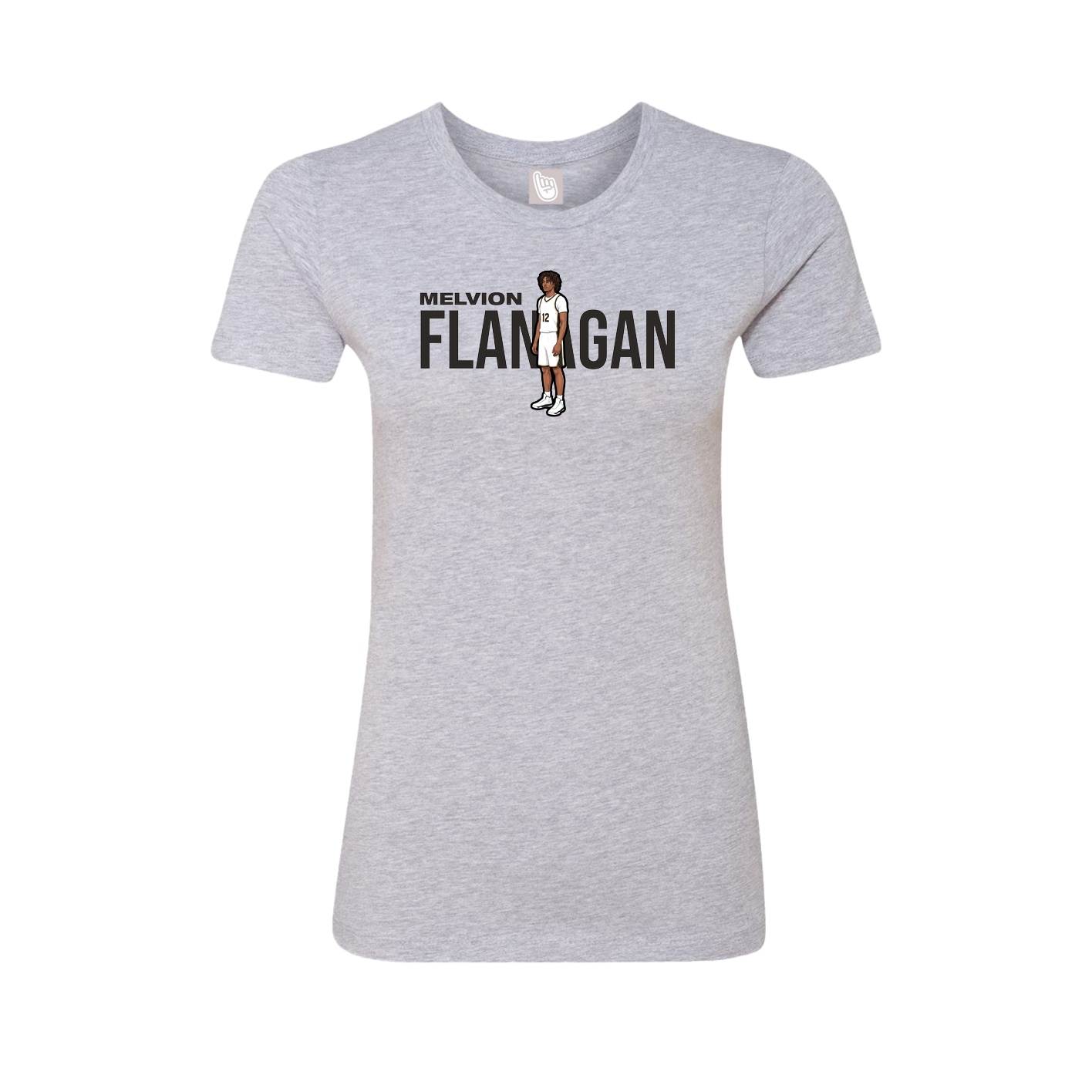Fitted Women's Tee — Player Name in Grey