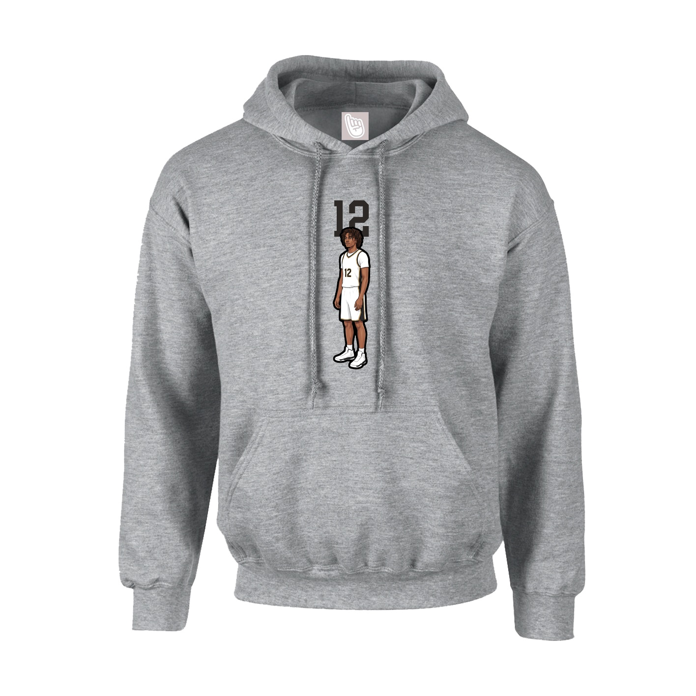 Youth Hoodie — Number Top in Grey