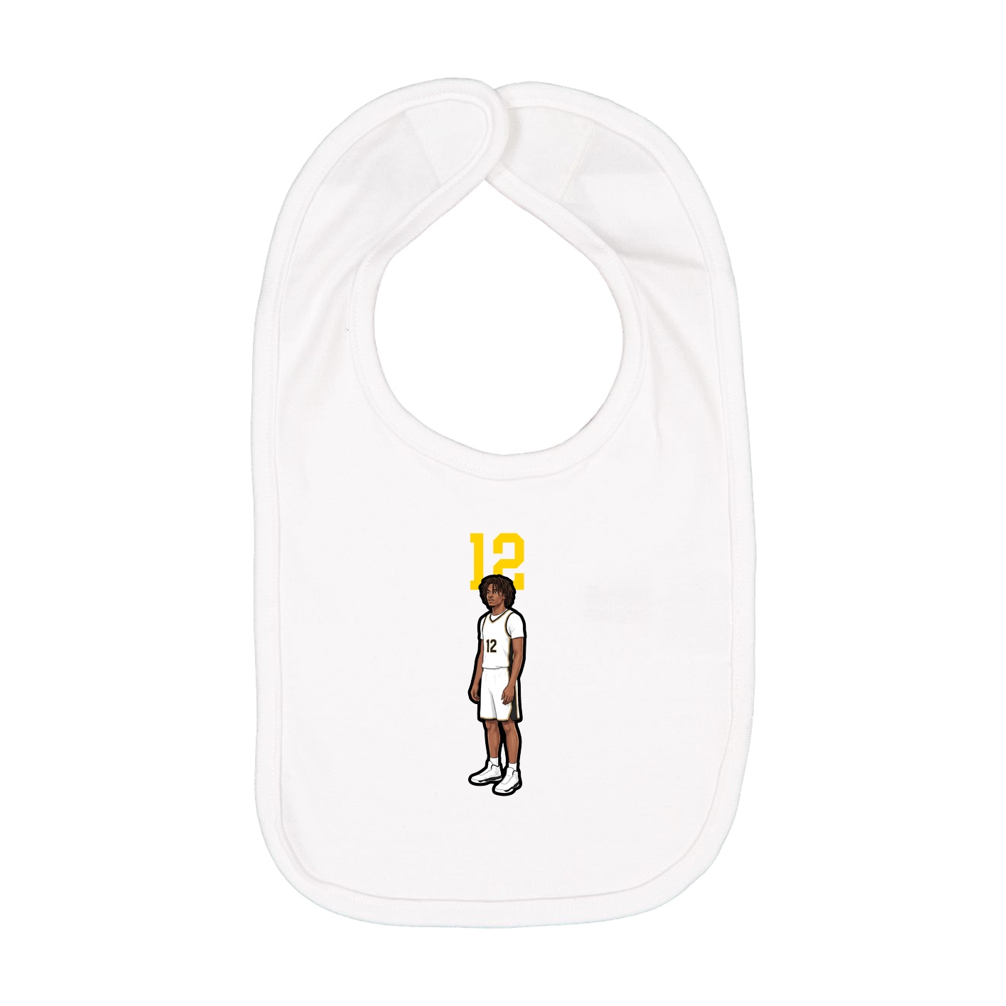 Infant Bib — Number Top in White