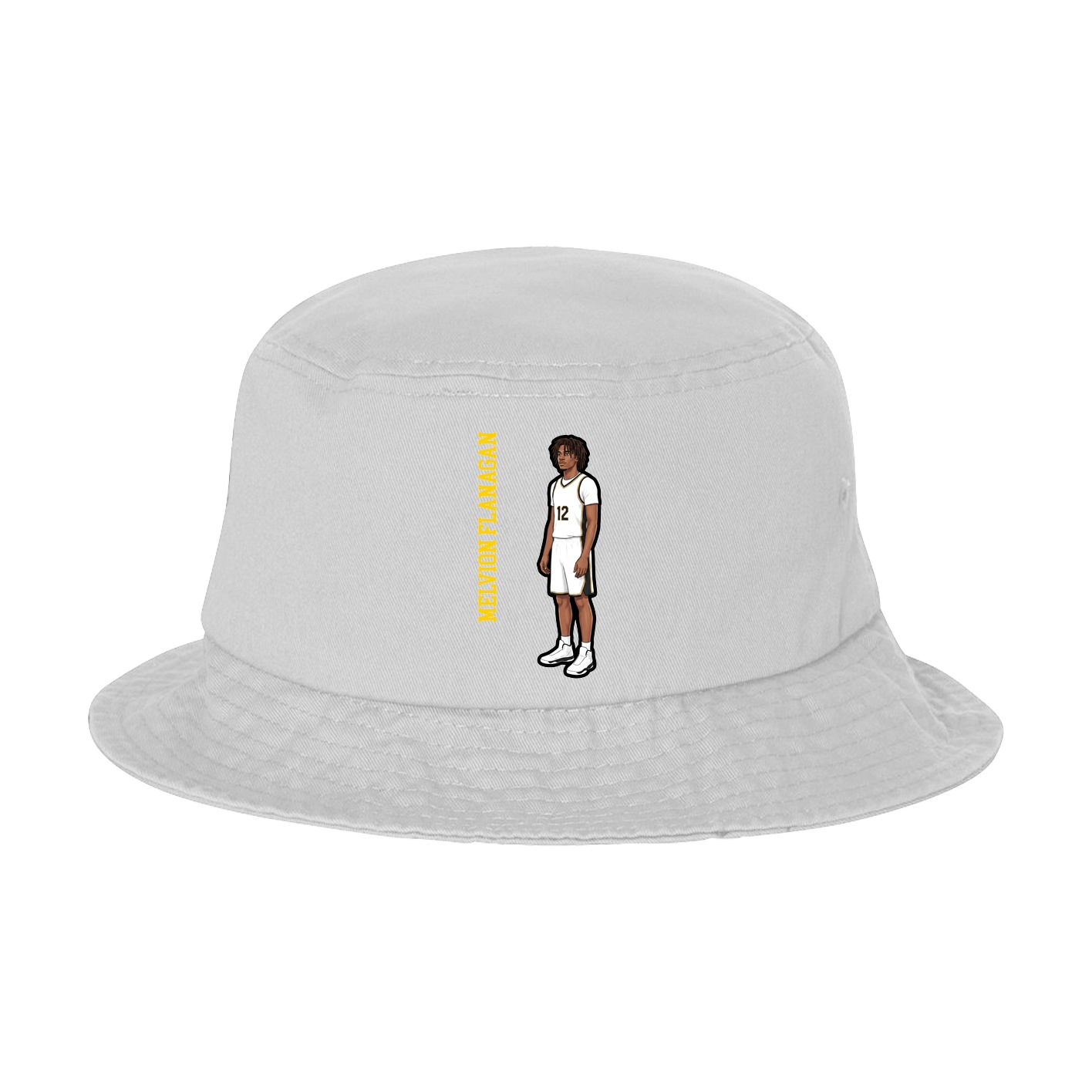 Bucket Cap — Name Vertical in White