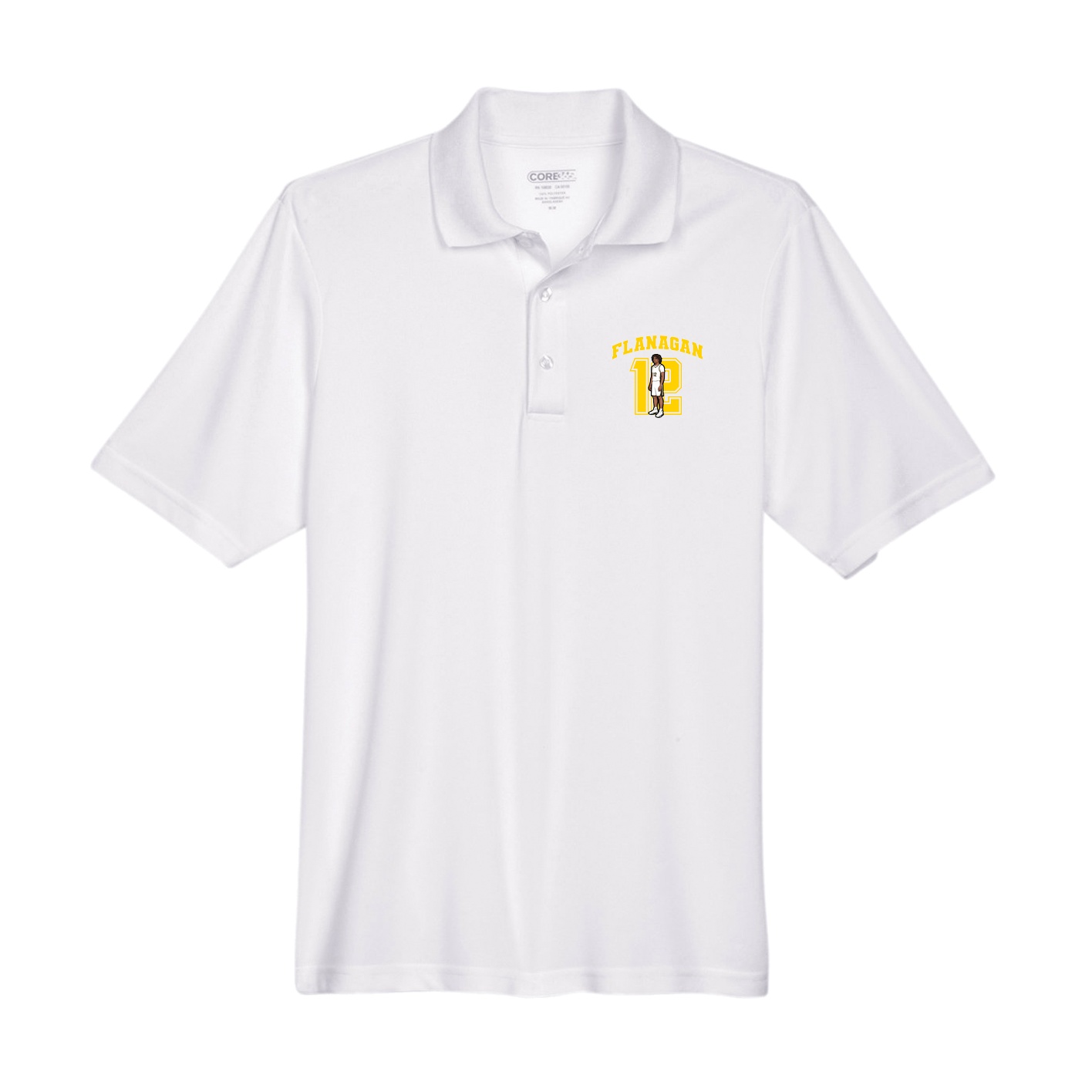 Performance Polo — Number in White