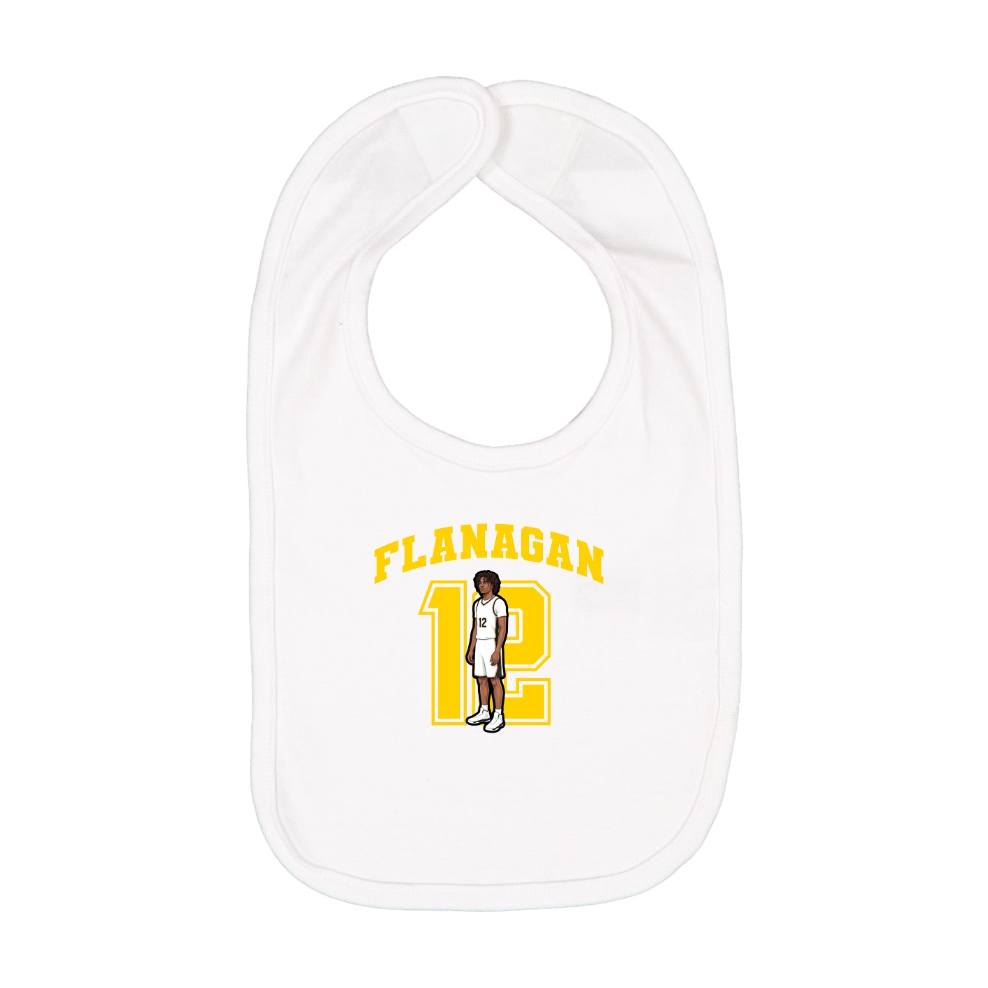 Infant Bib — Number in White