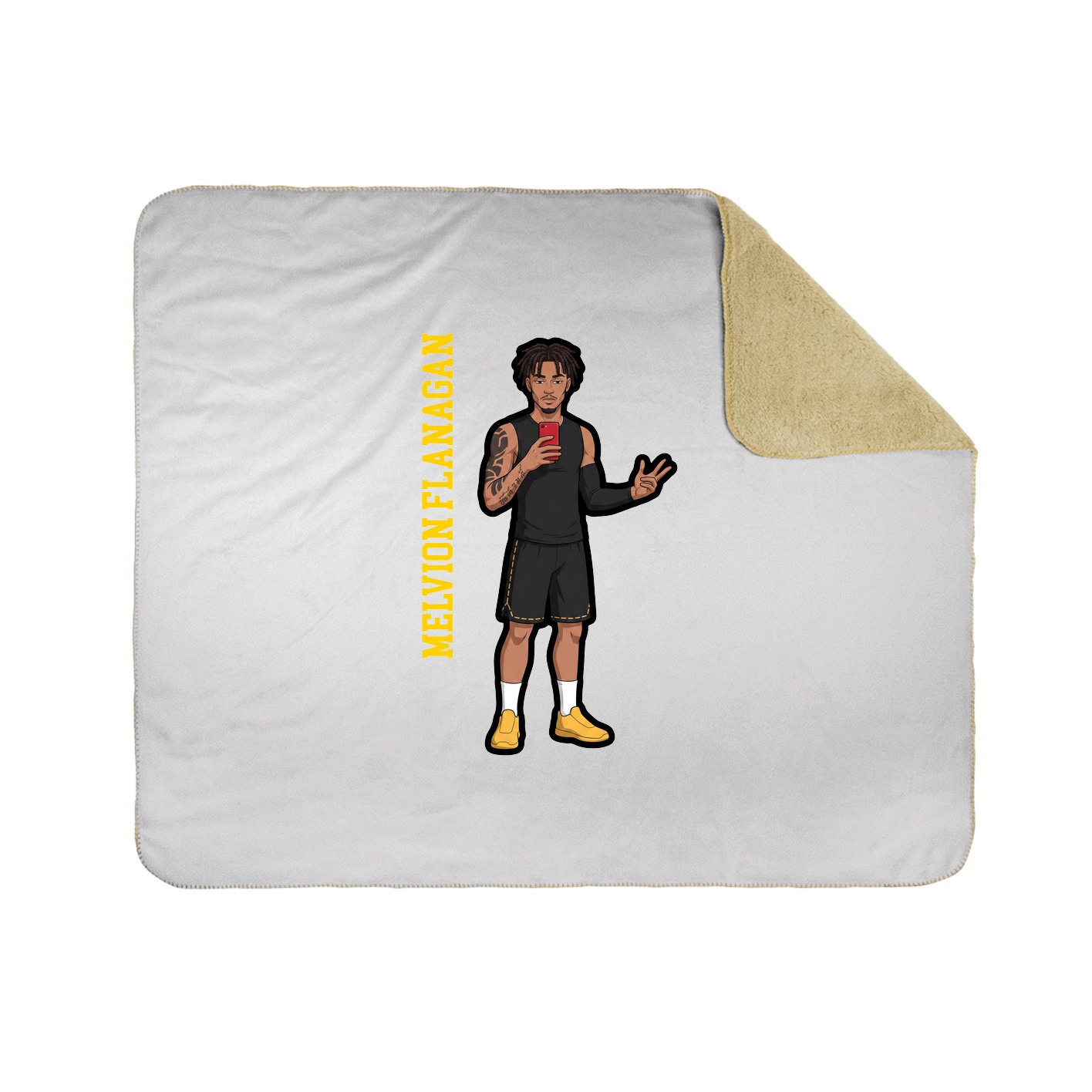 Throw Blanket — Name Vertical in White