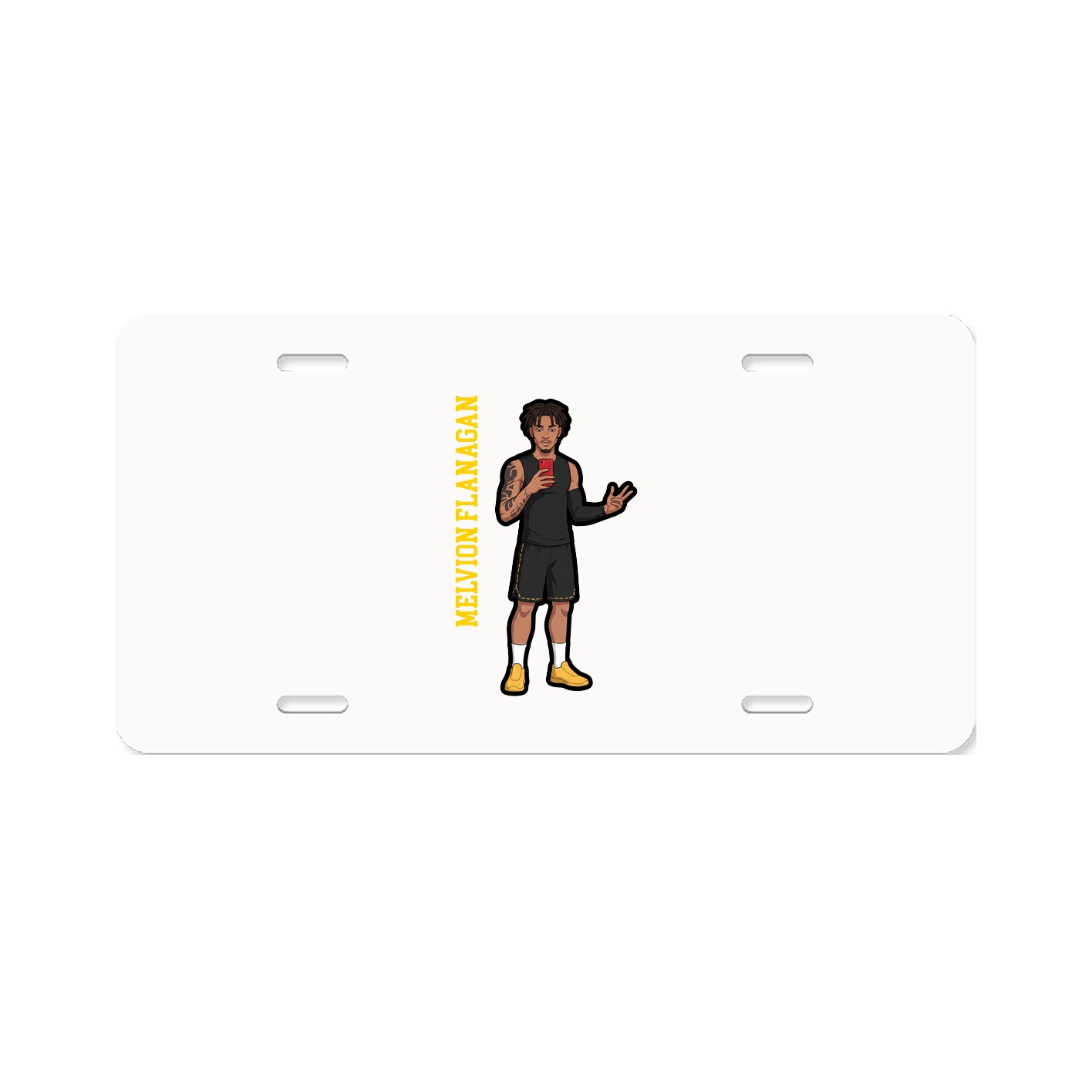 License Plate — Name Vertical in Classic