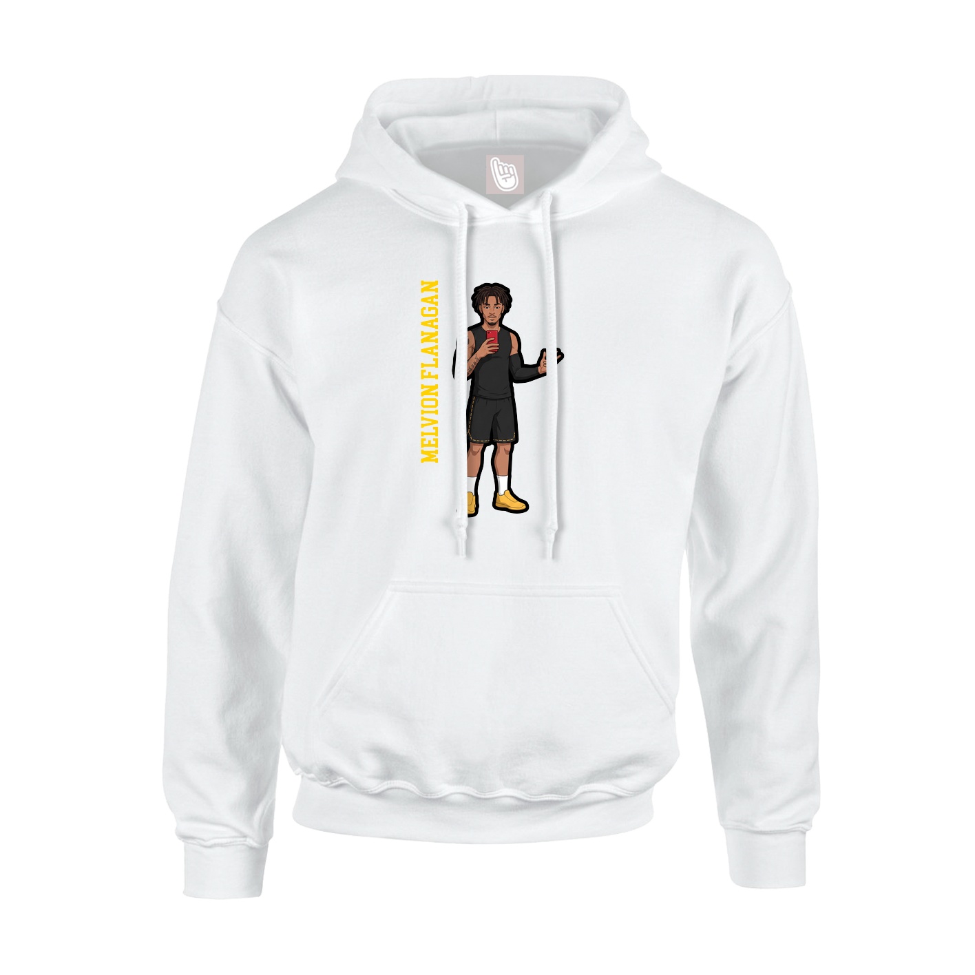 Hoodie — Name Vertical in White