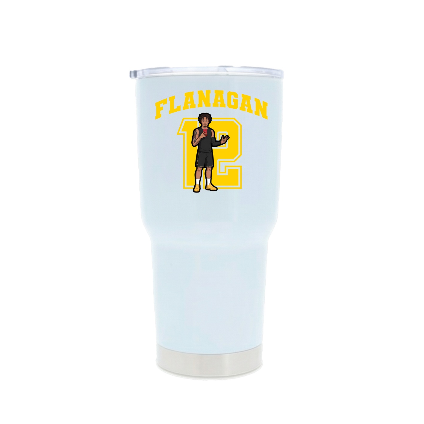 30oz Stainless Steel Tumbler — Number in White
