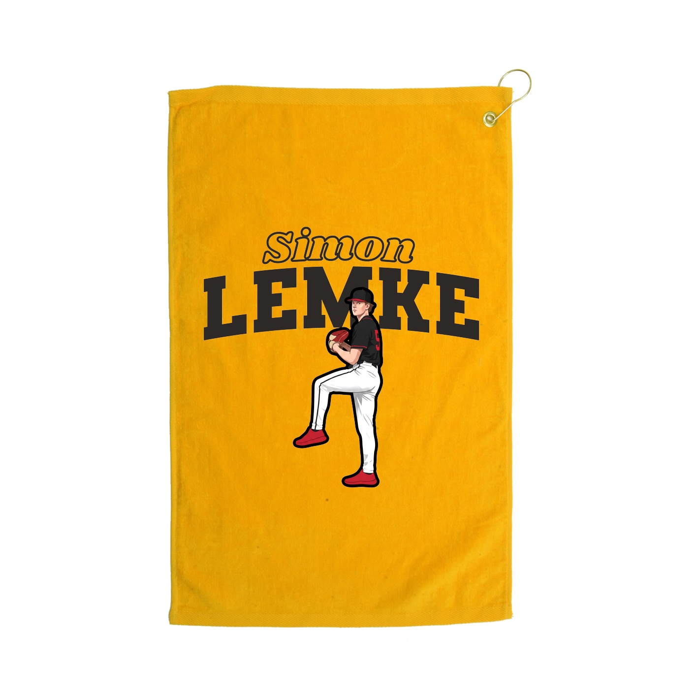 Golf Towel — Name Arch in Gold