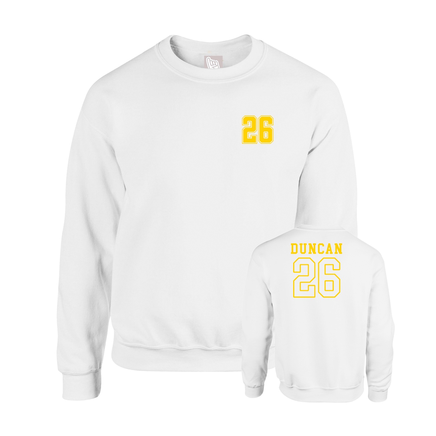 Fleece Crew — Chest Back in White