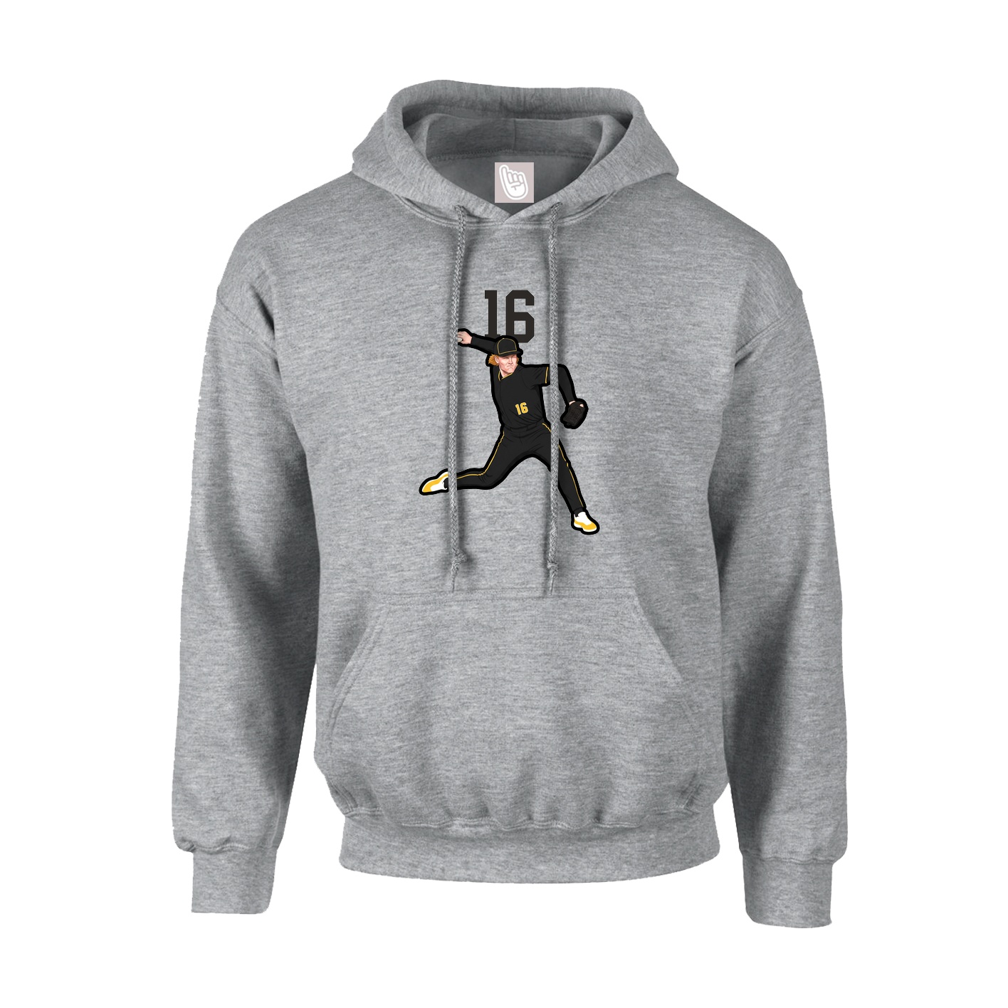Youth Hoodie — Number Top in Grey