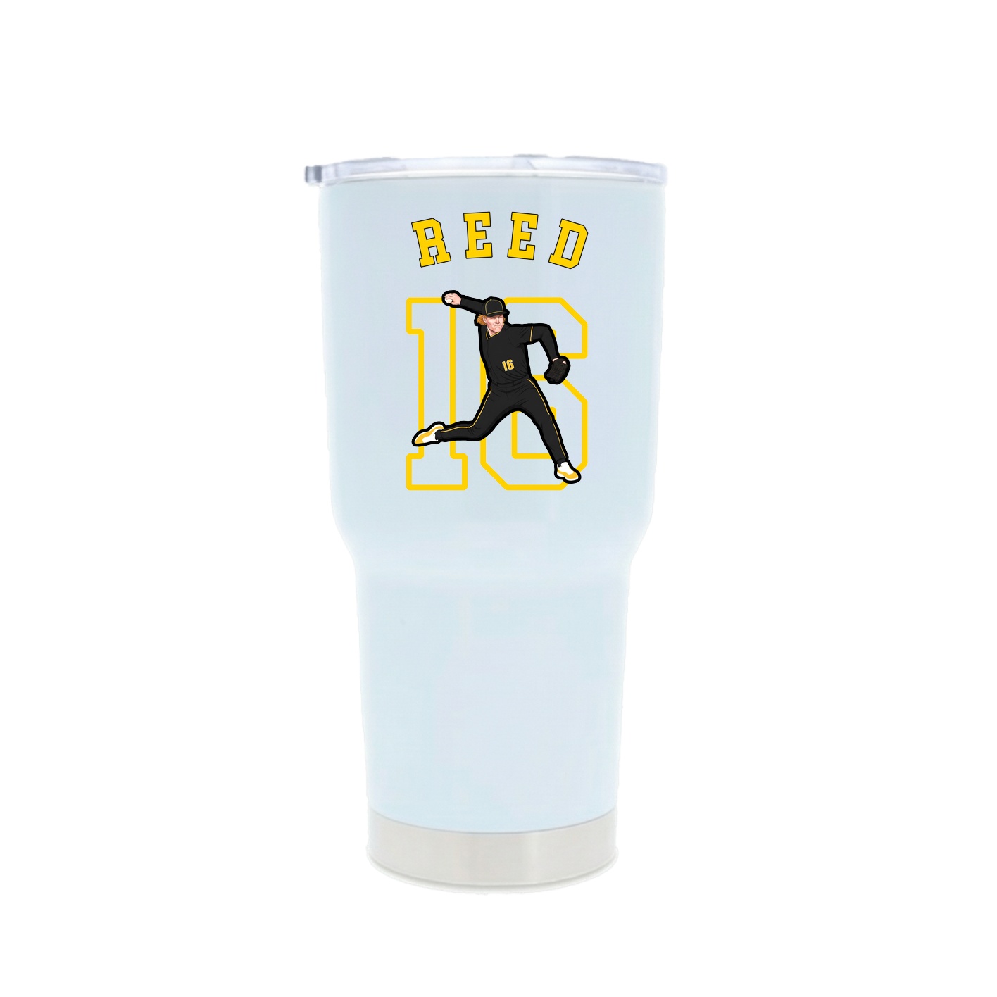 30oz Stainless Steel Tumbler — Shirsey Arch in White