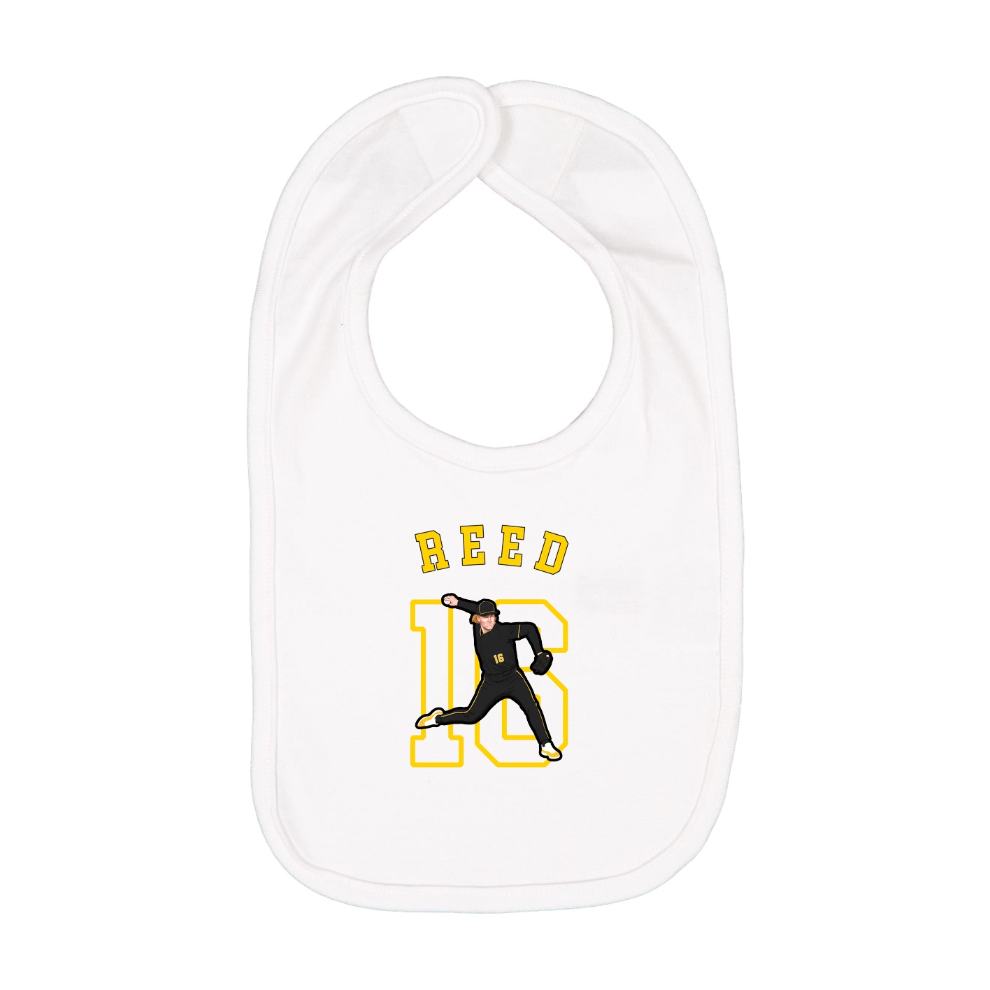 Infant Bib — Shirsey Arch in White