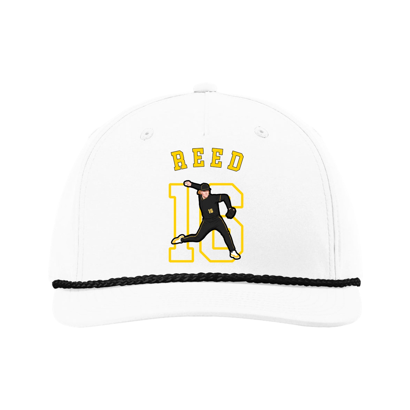 Five-Panel Classic Rope Cap — Shirsey Arch in White
