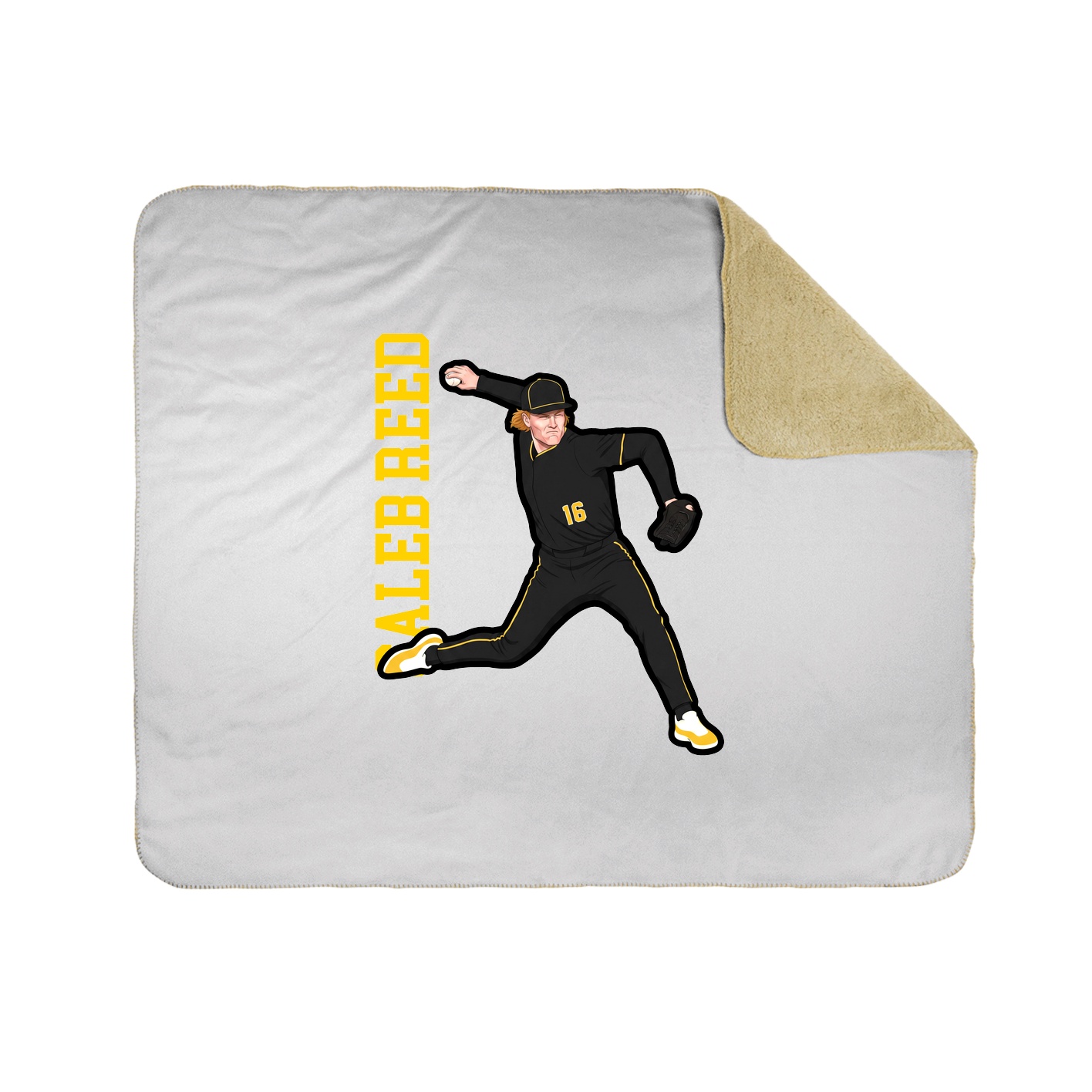 Throw Blanket — Name Vertical in White