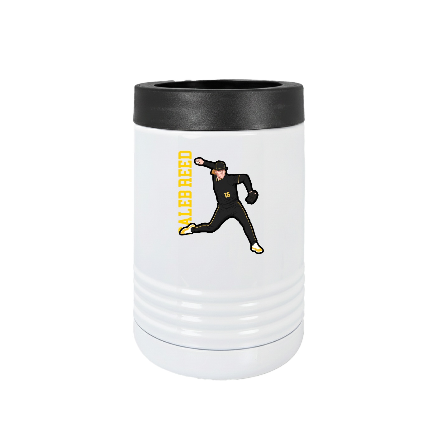 Beverage Holder — Name Vertical in White