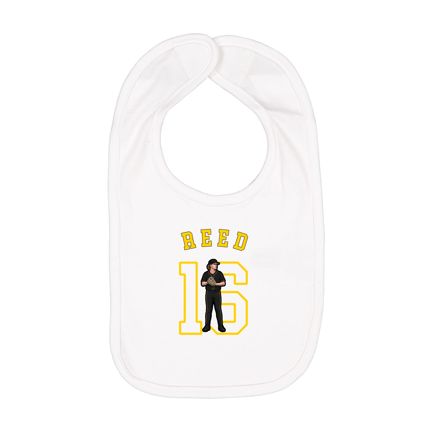 Infant Bib — Shirsey Arch in White