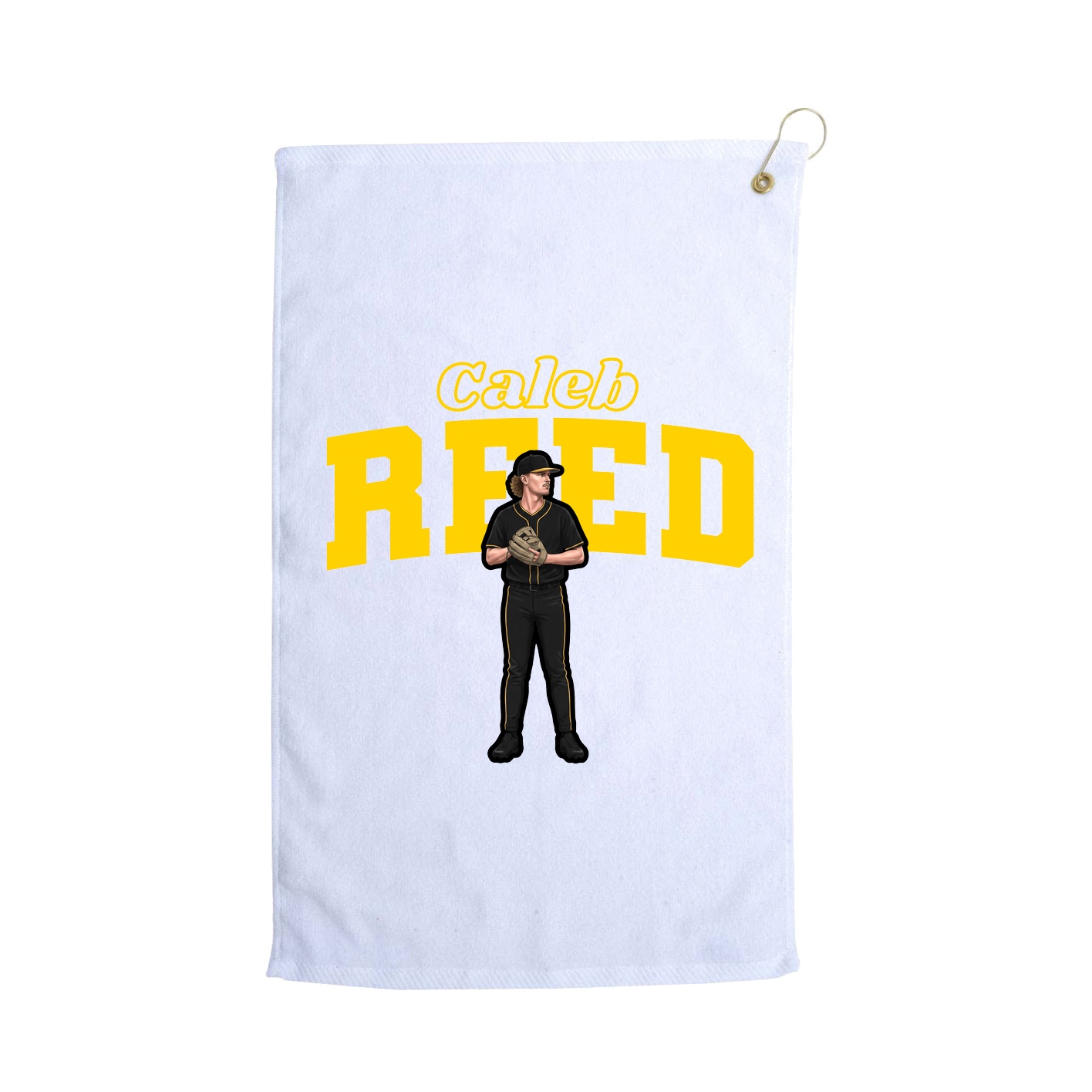 Golf Towel — Name Arch in White