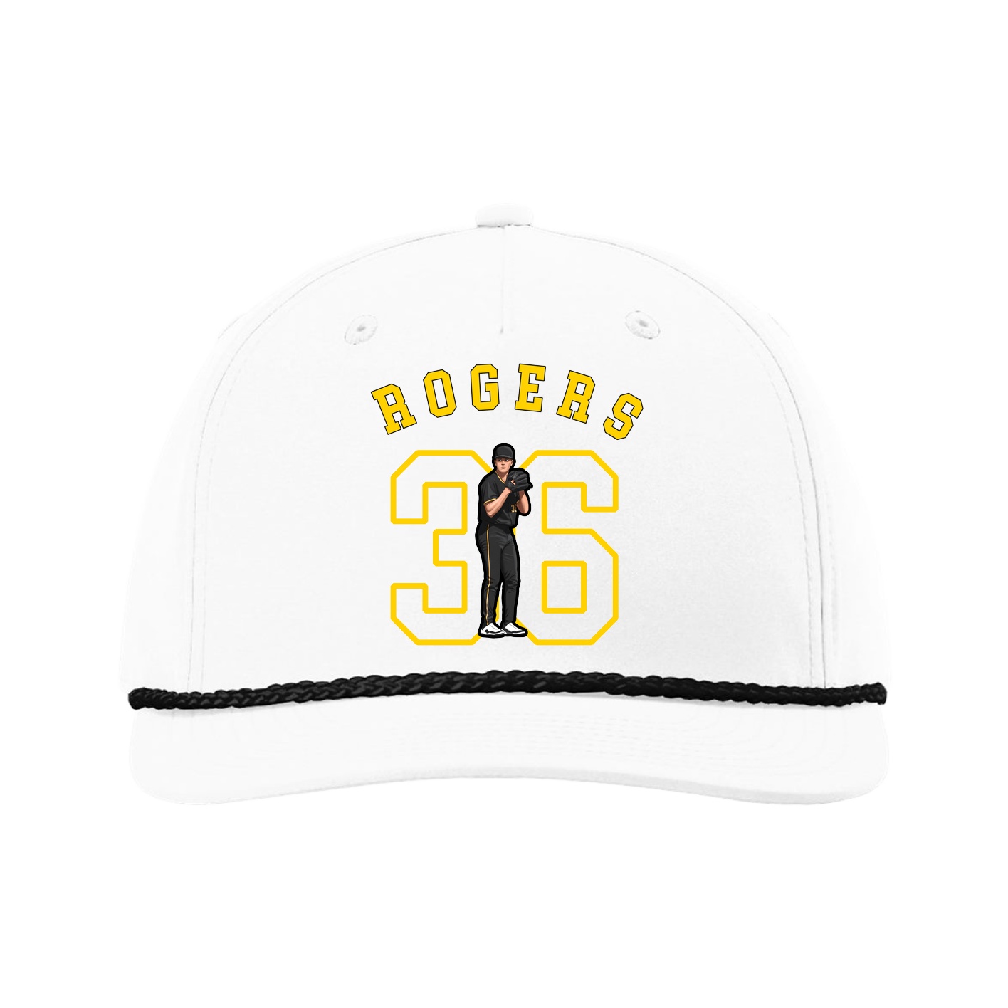 Five-Panel Classic Rope Cap — Shirsey Arch in White