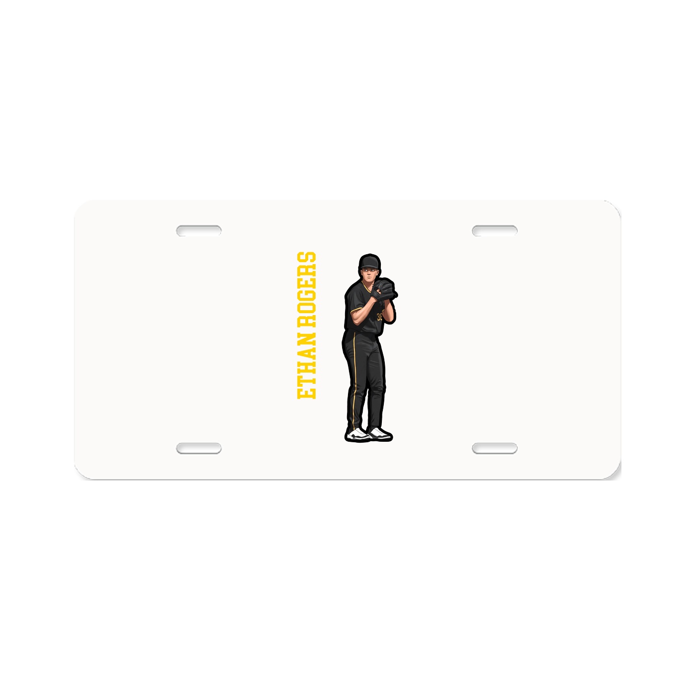License Plate — Name Vertical in Classic