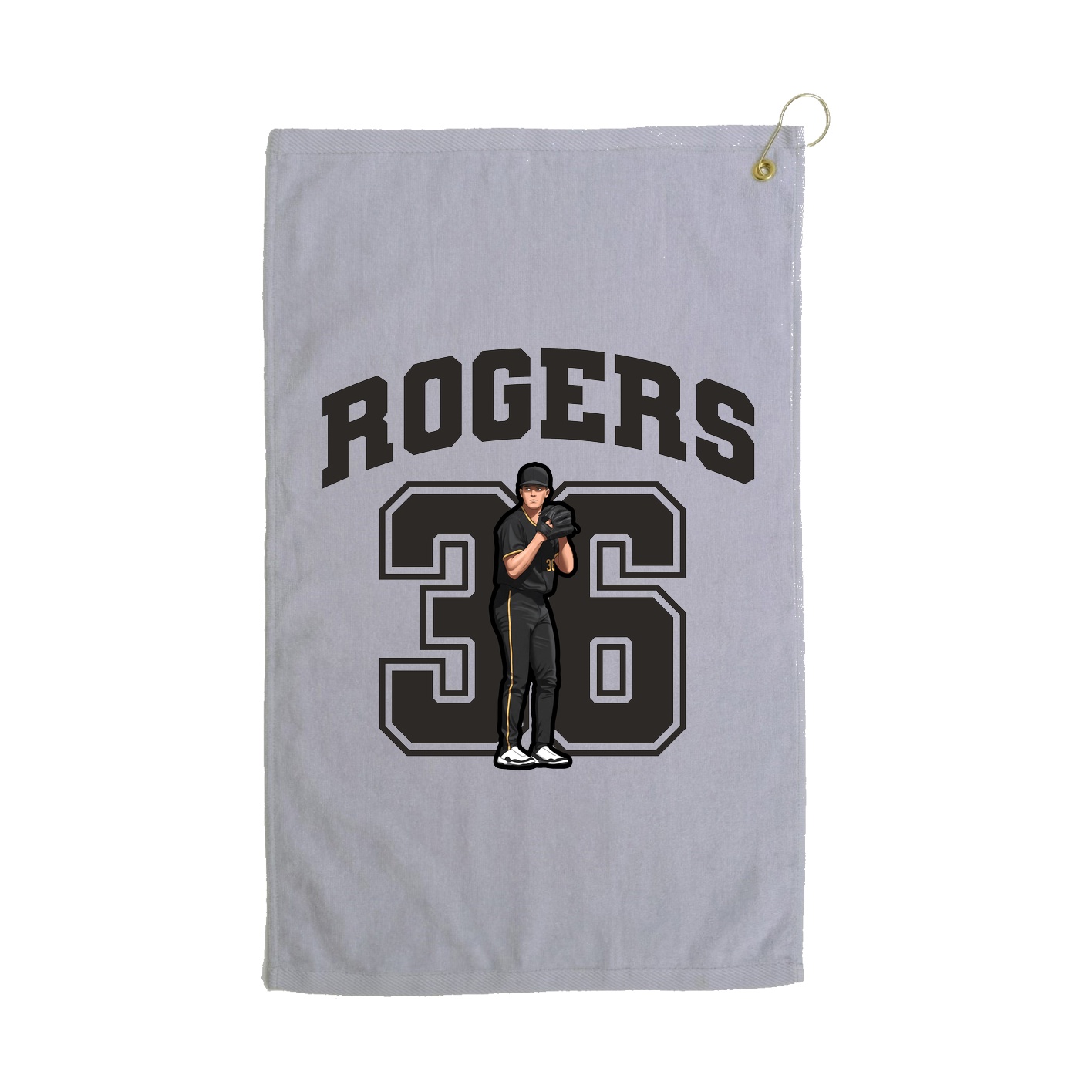 Golf Towel — Number in Grey