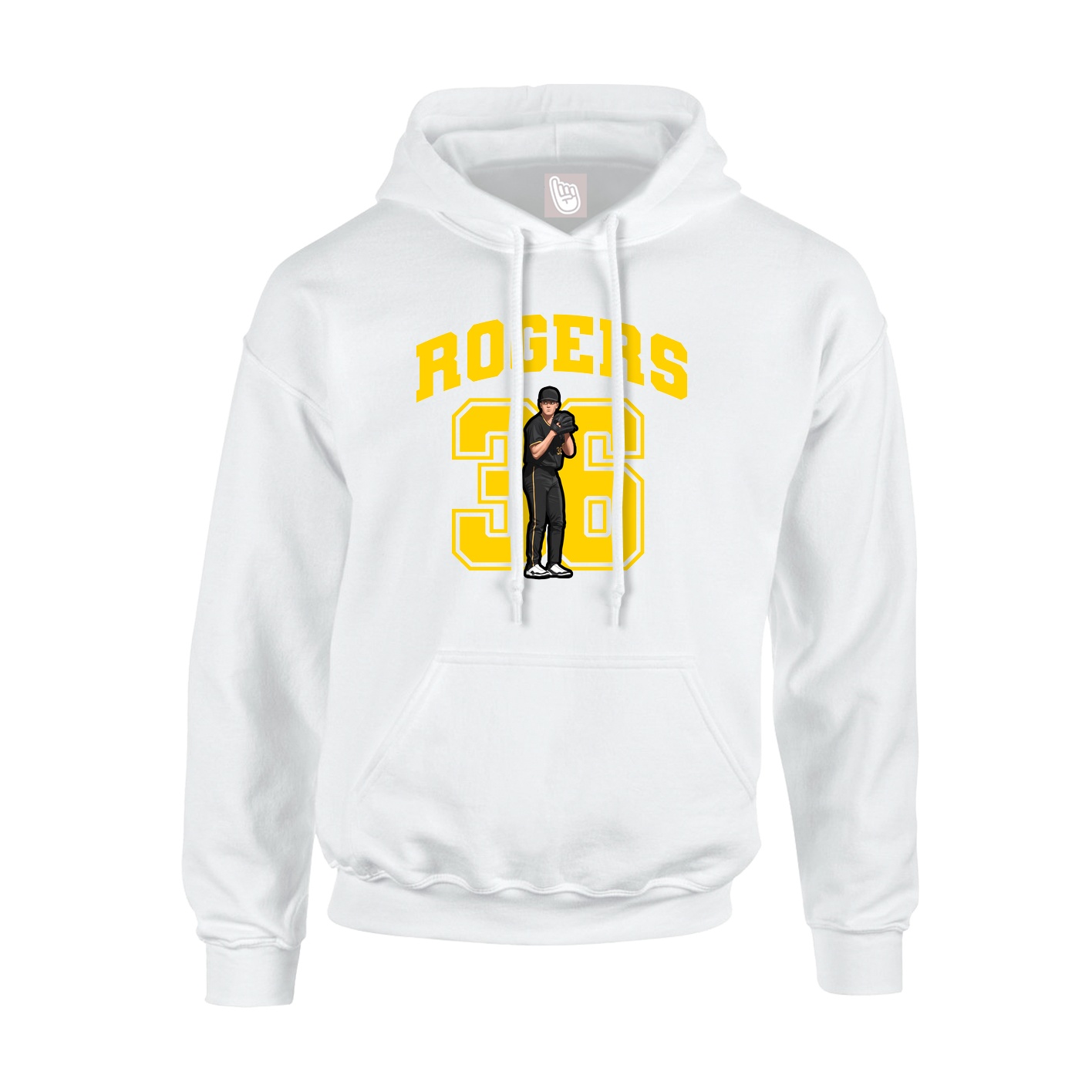 Hoodie — Number in White