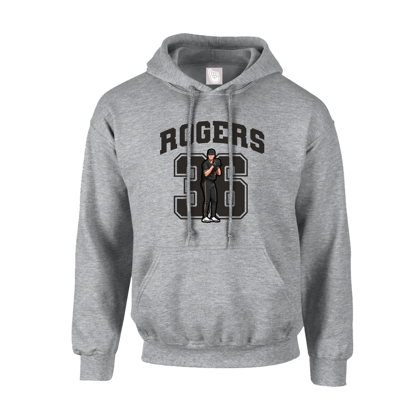 Youth Hoodie — Number in Grey