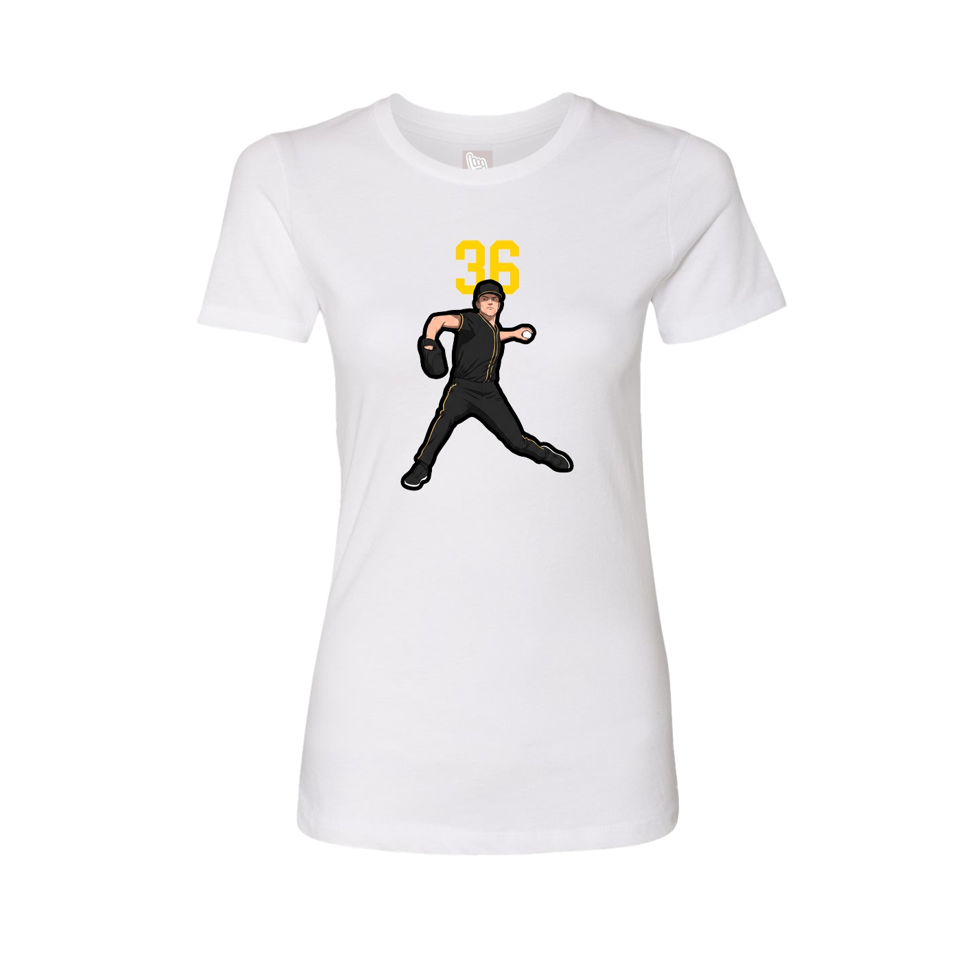 Fitted Women's Tee — Number Top in White