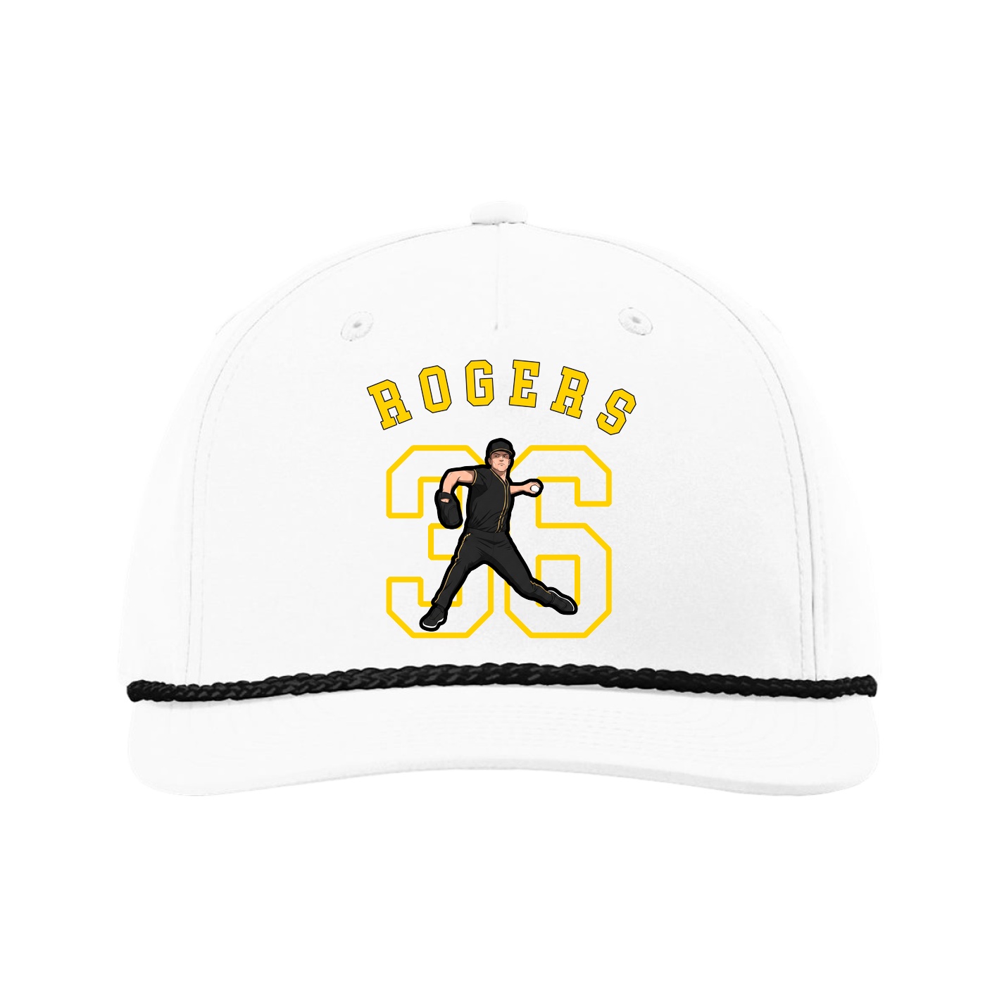 Five-Panel Classic Rope Cap — Shirsey Arch in White