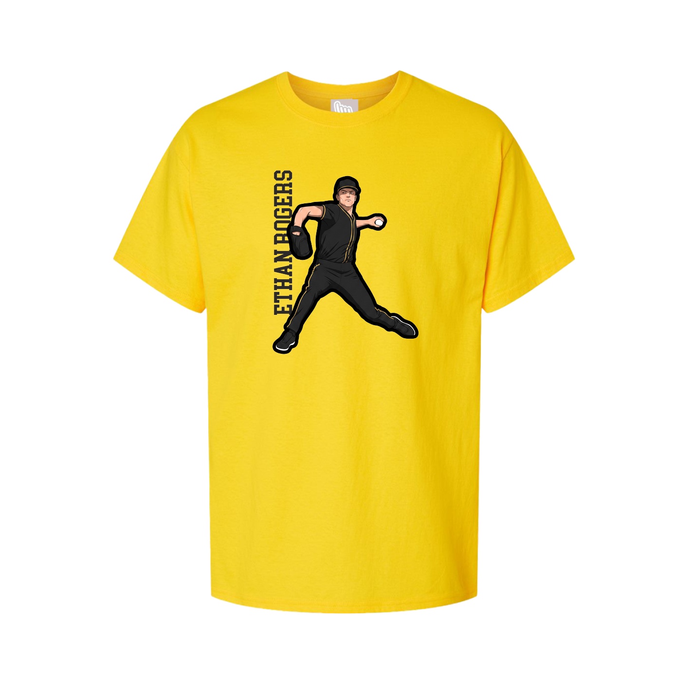 Youth Tee — Name Vertical in Gold