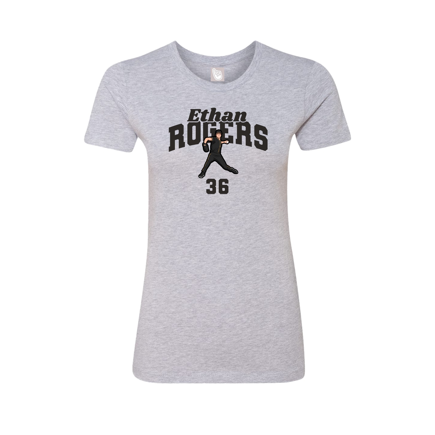 Fitted Women's Tee — Signature Arch in Grey