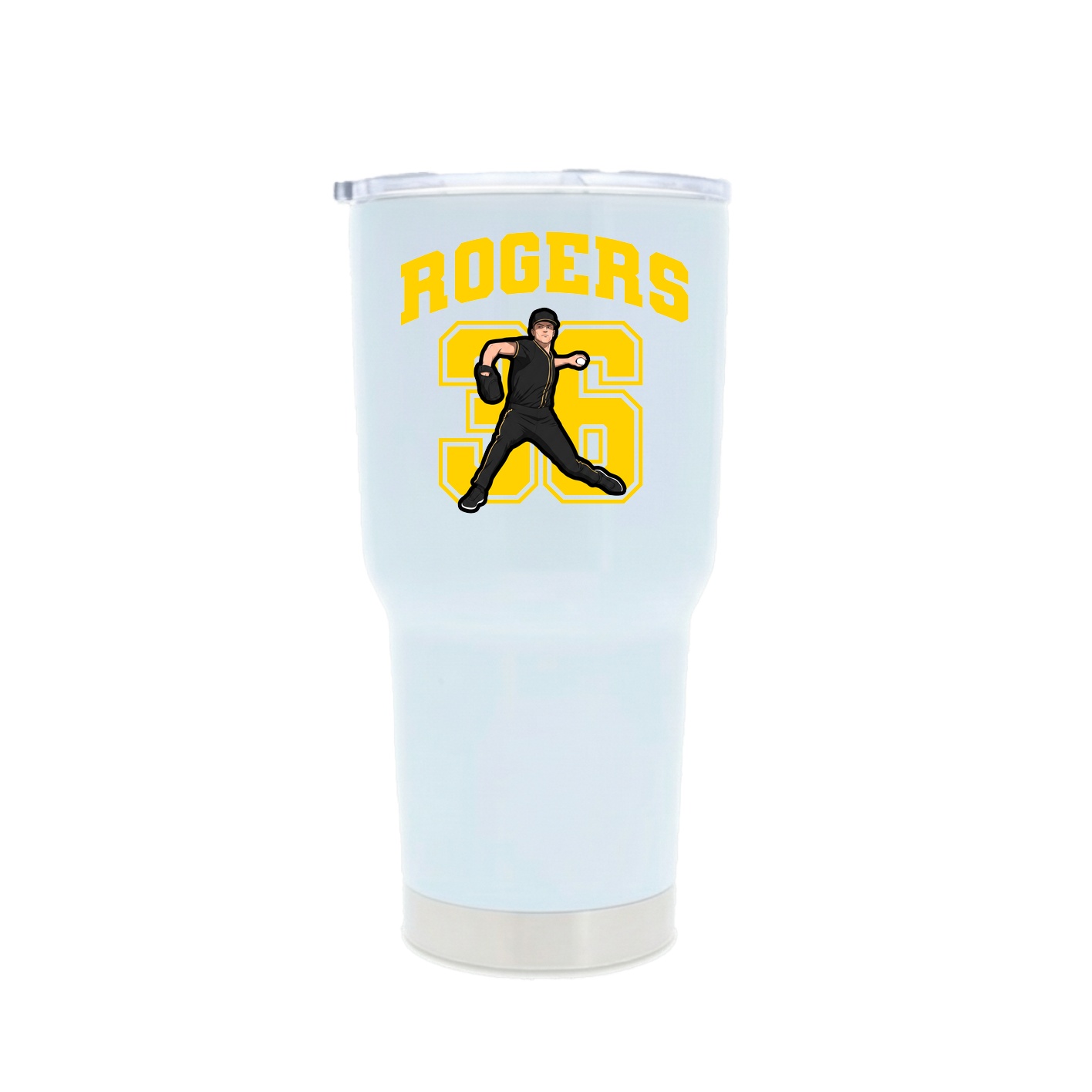 30oz Stainless Steel Tumbler — Number in White