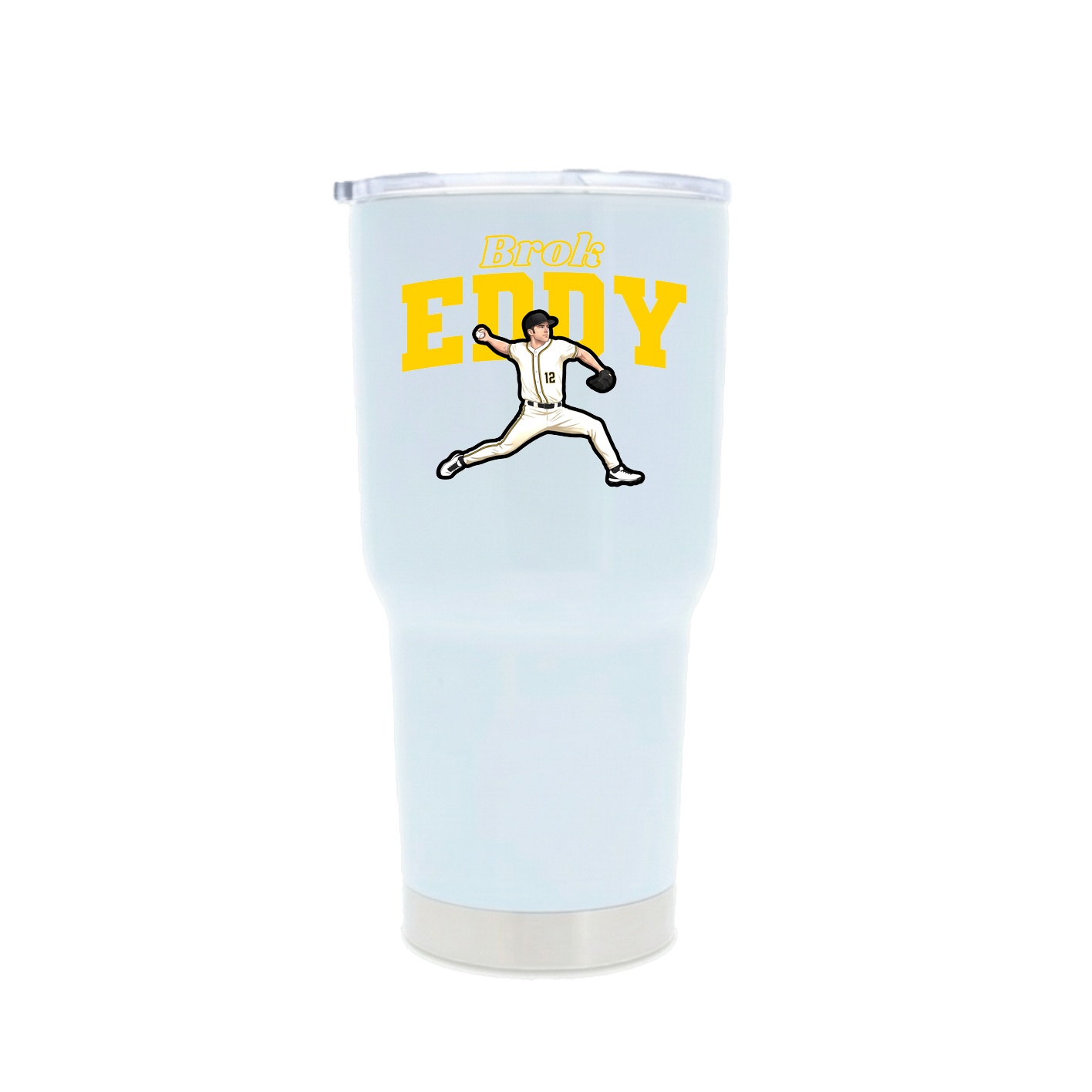 30oz Stainless Steel Tumbler — Name Arch in White