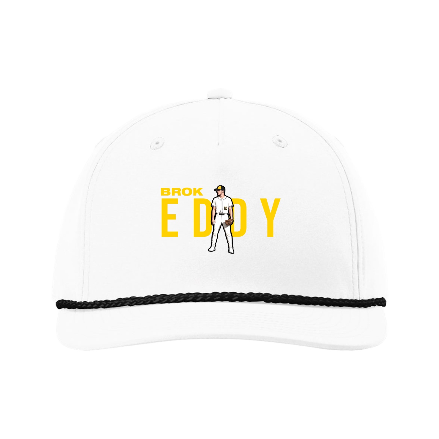 Five-Panel Classic Rope Cap — Player Name in White