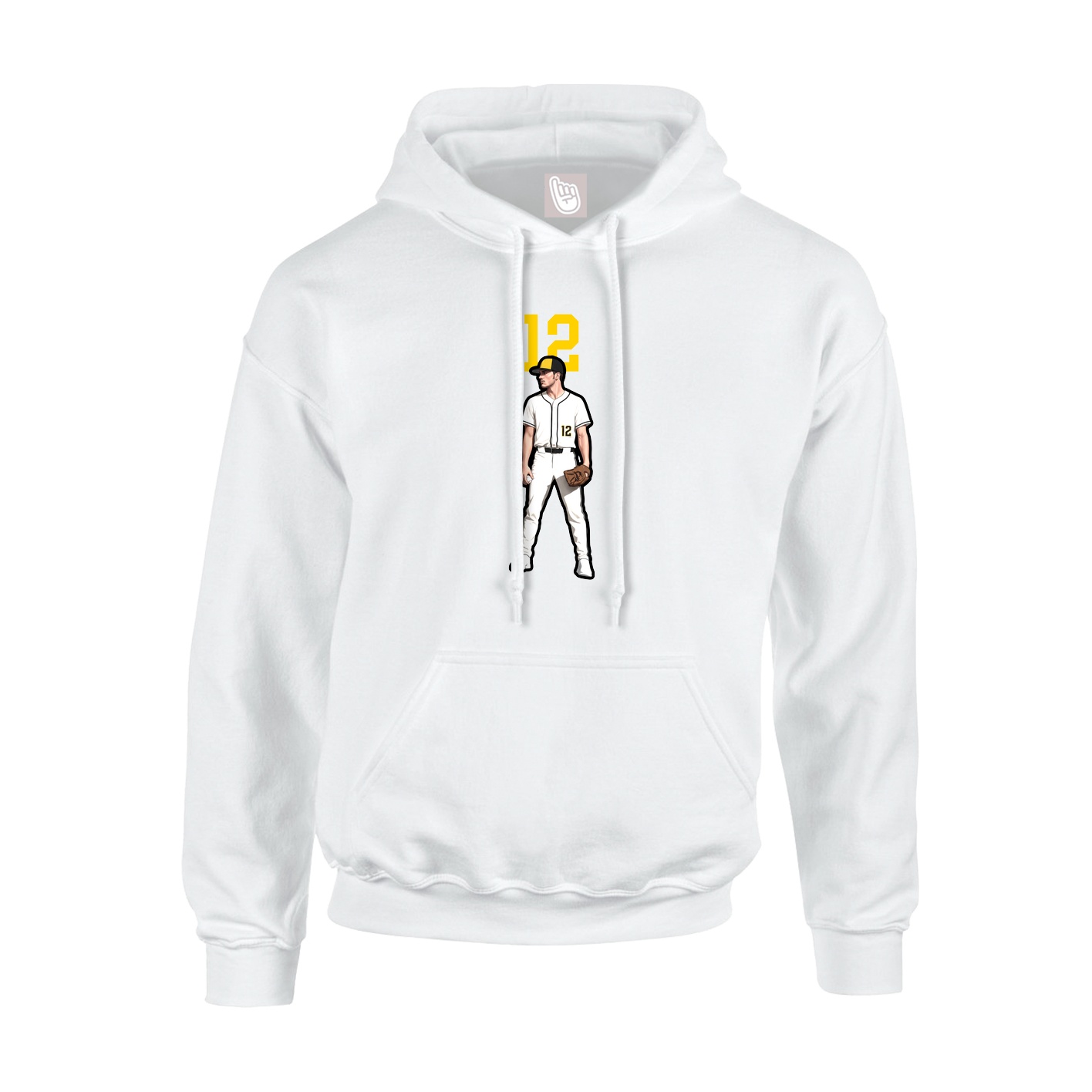 Hoodie — Number Top in White