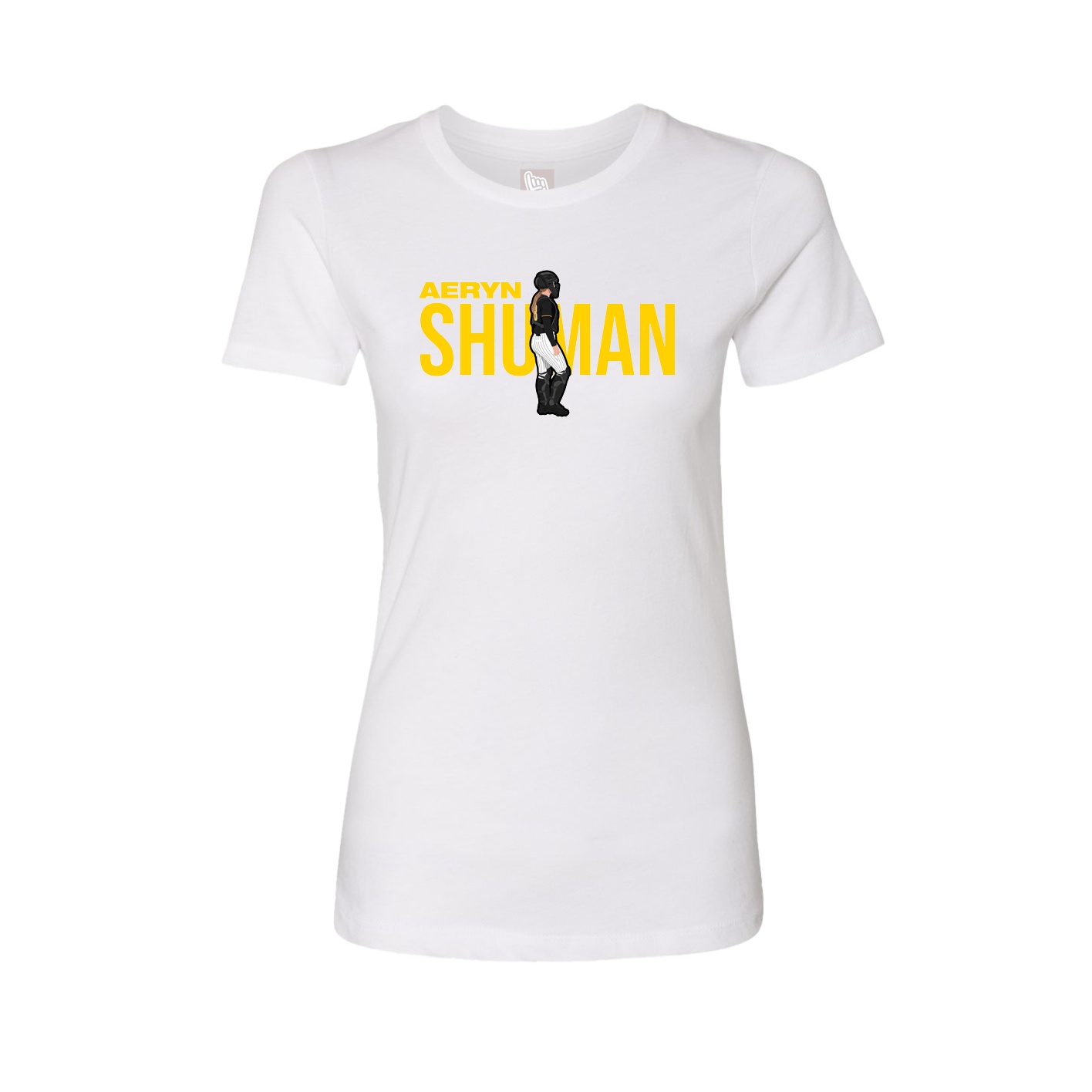 Fitted Women's Tee — Player Name in White