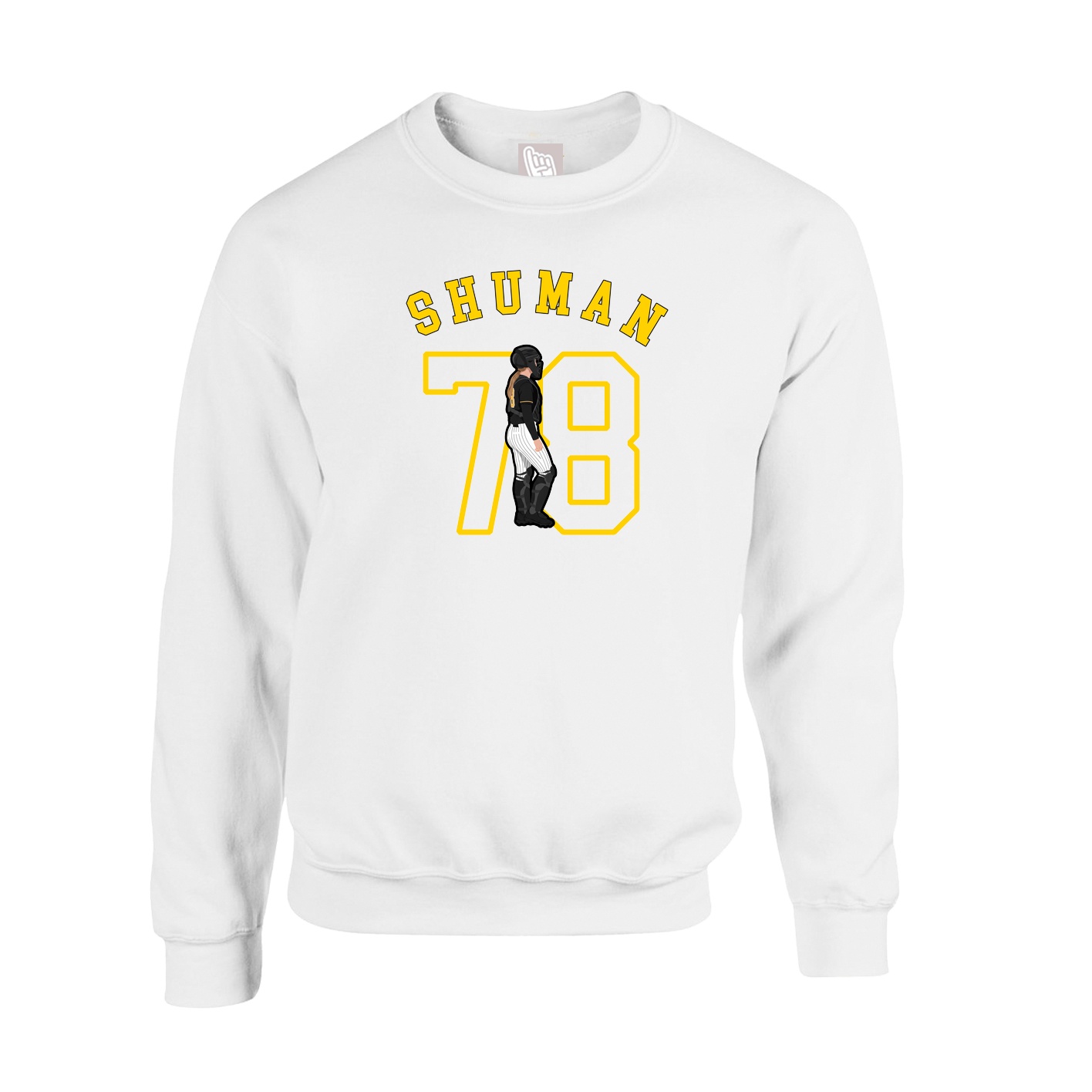 Fleece Crew — Shirsey Arch in White