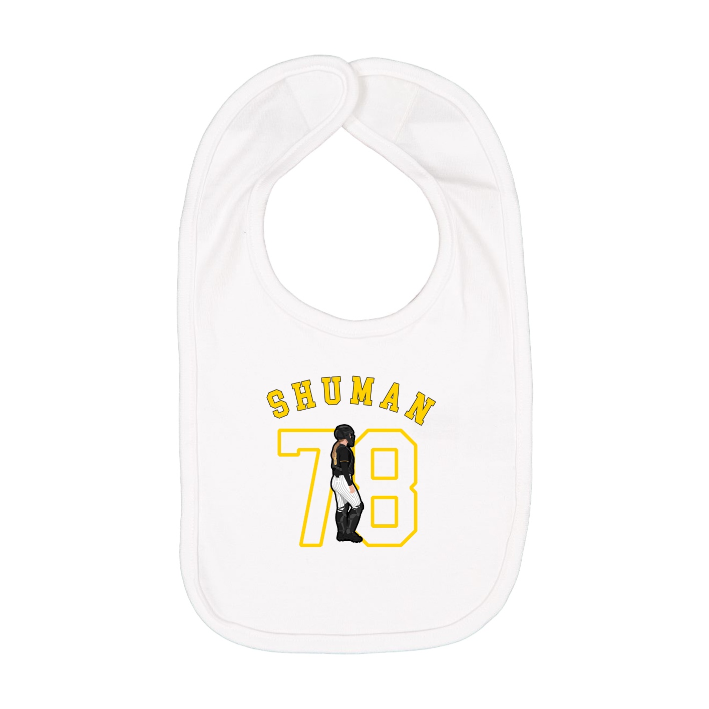 Infant Bib — Shirsey Arch in White