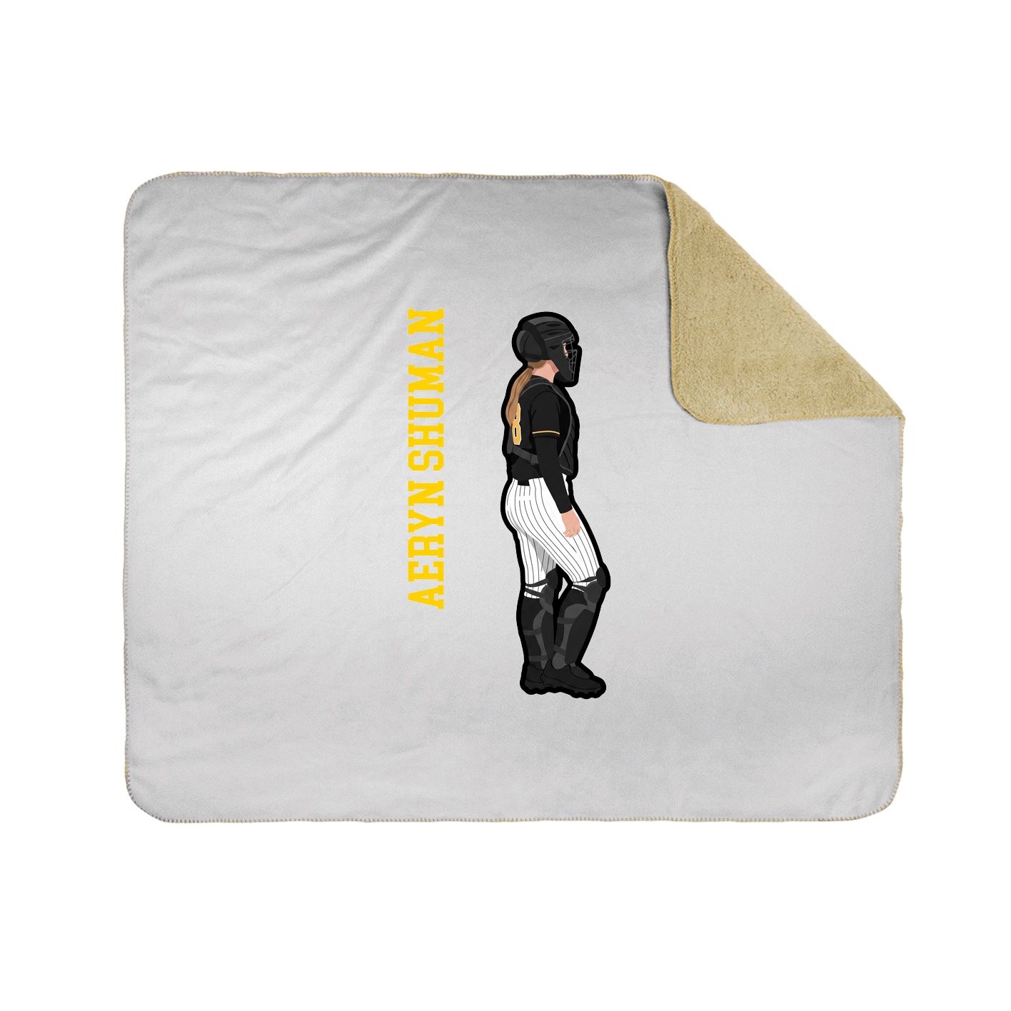 Throw Blanket — Name Vertical in White