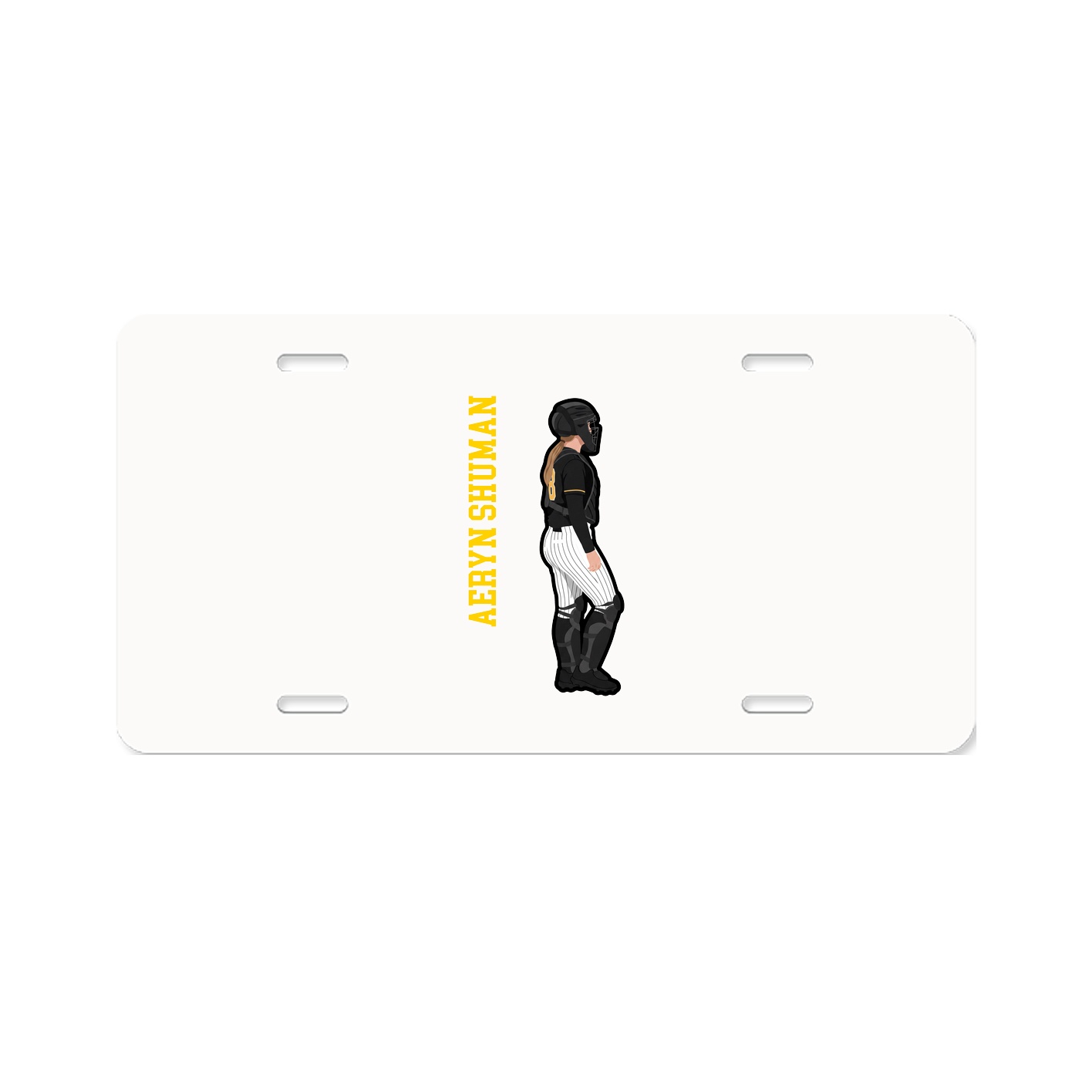License Plate — Name Vertical in Classic
