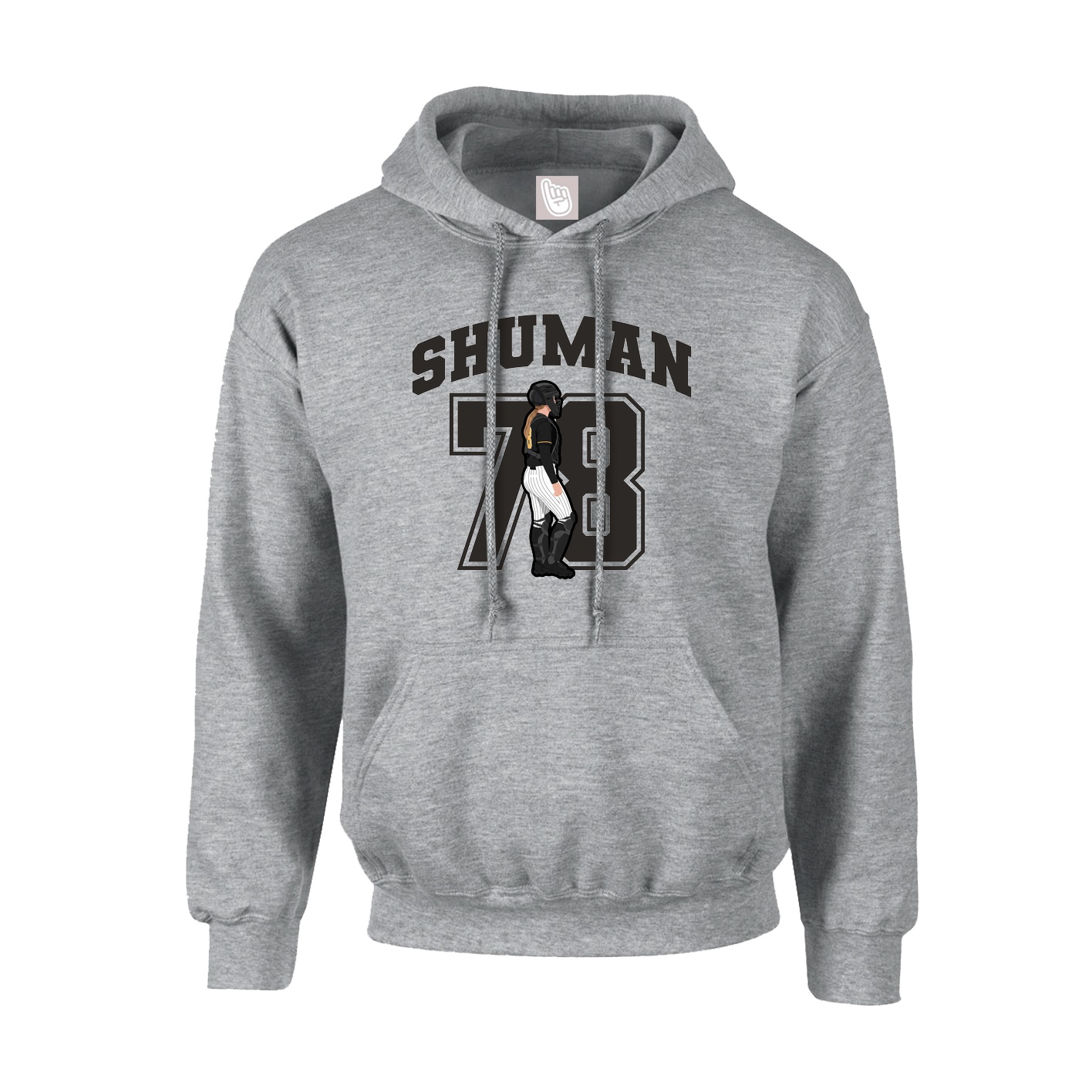 Youth Hoodie — Number in Grey