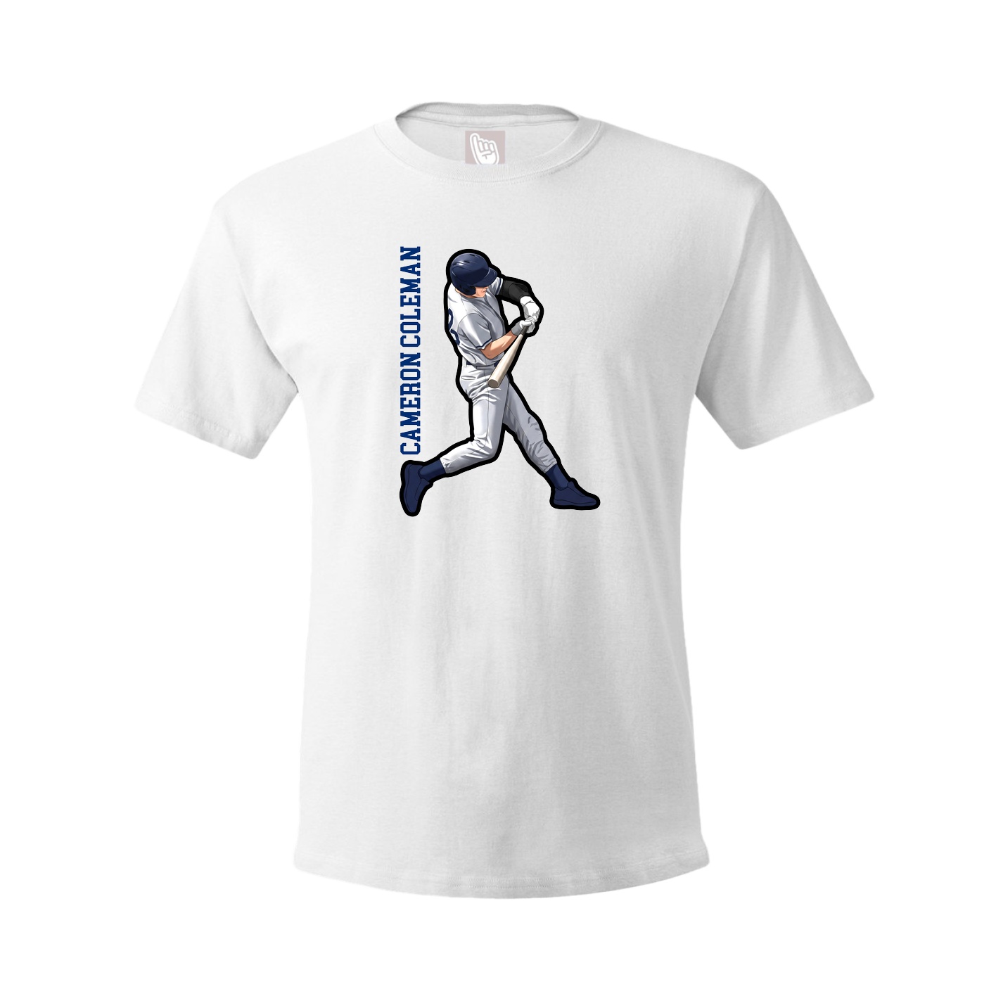 Tee — Name Vertical in White